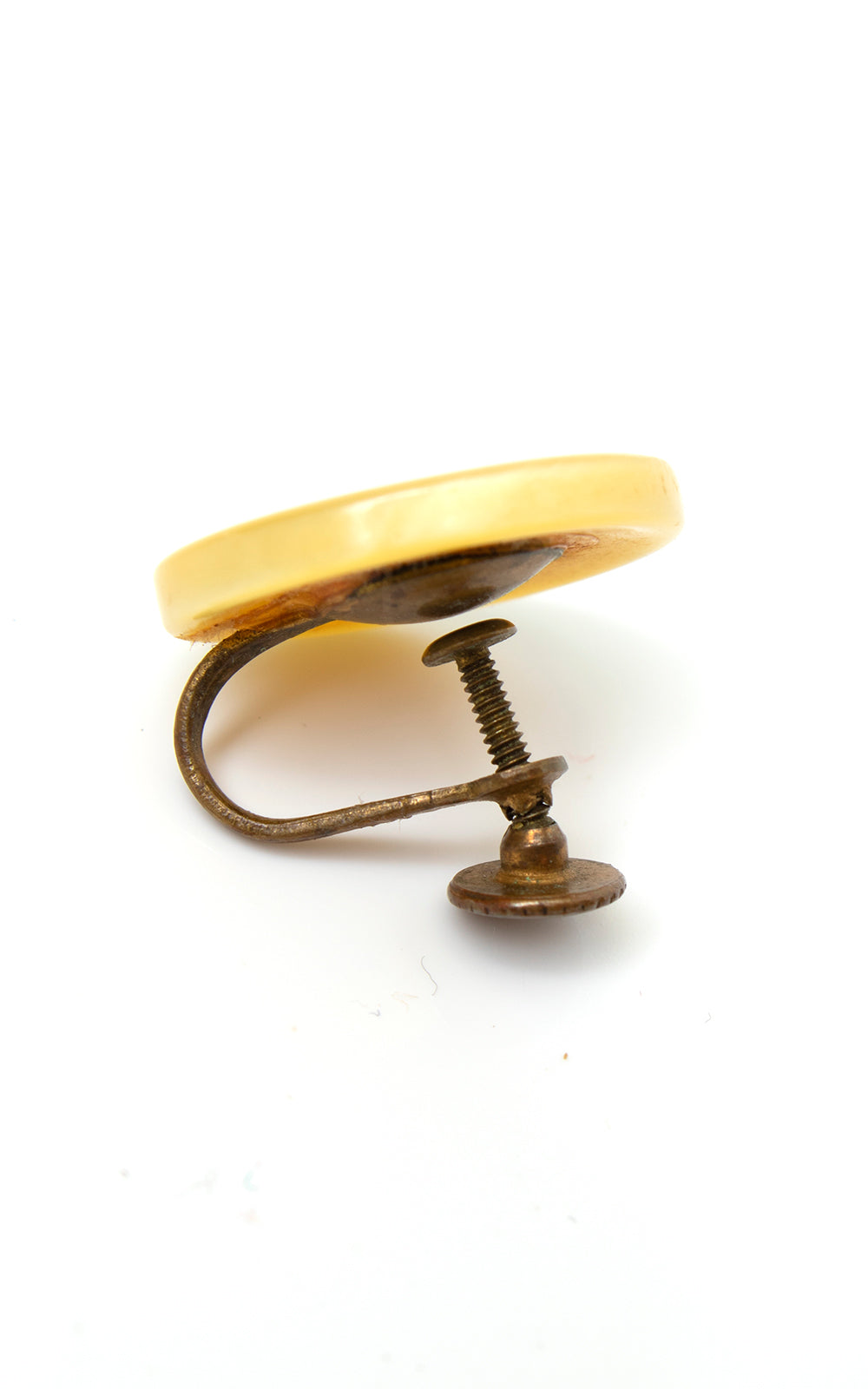 Vintage 40s 50s 1950s 1960s Hand-Painted Acorns Novelty Printed Screw-Back Earrings Birthday Life Vintage