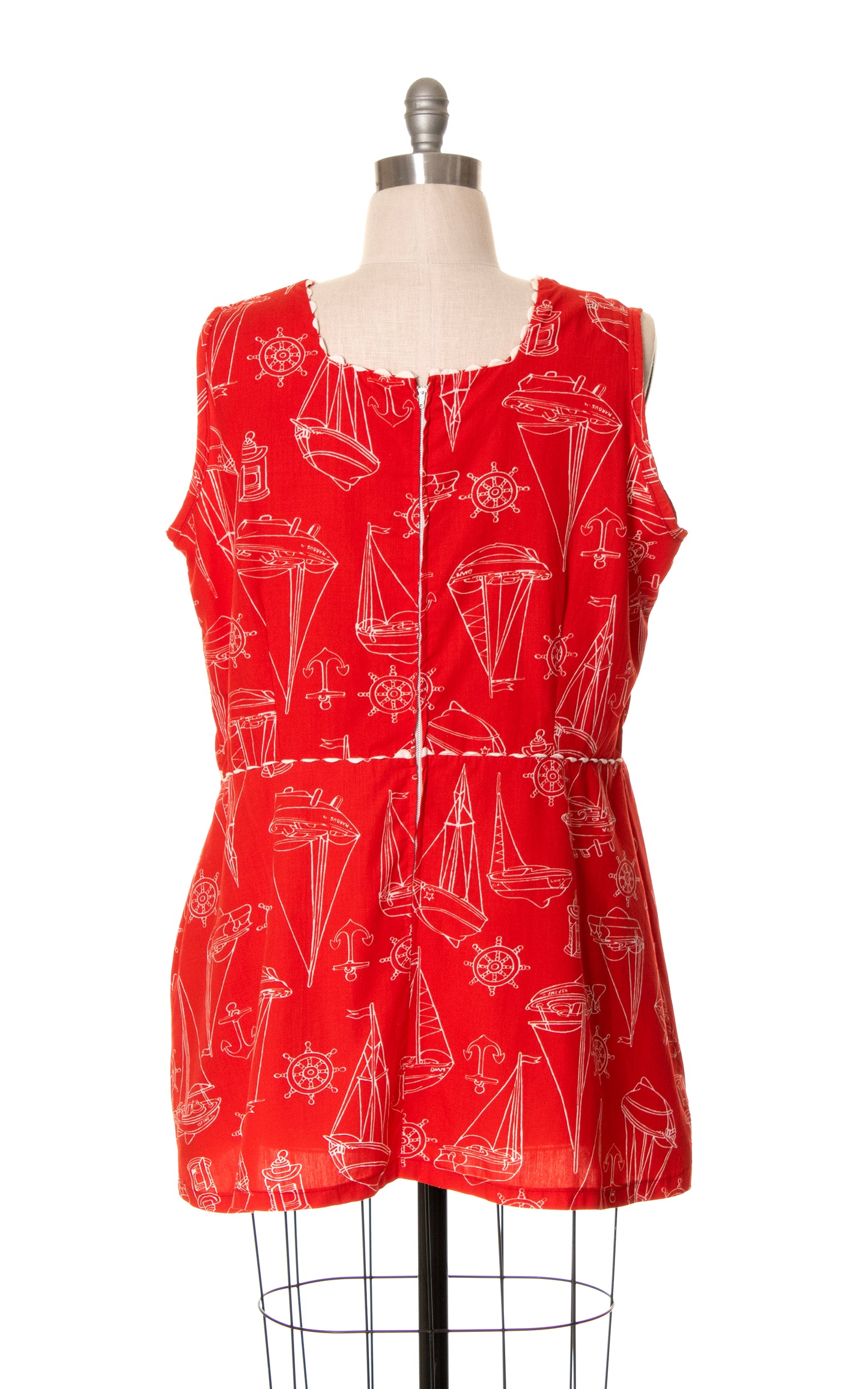 1960s Nautical Novelty Print Playsuit | x-large