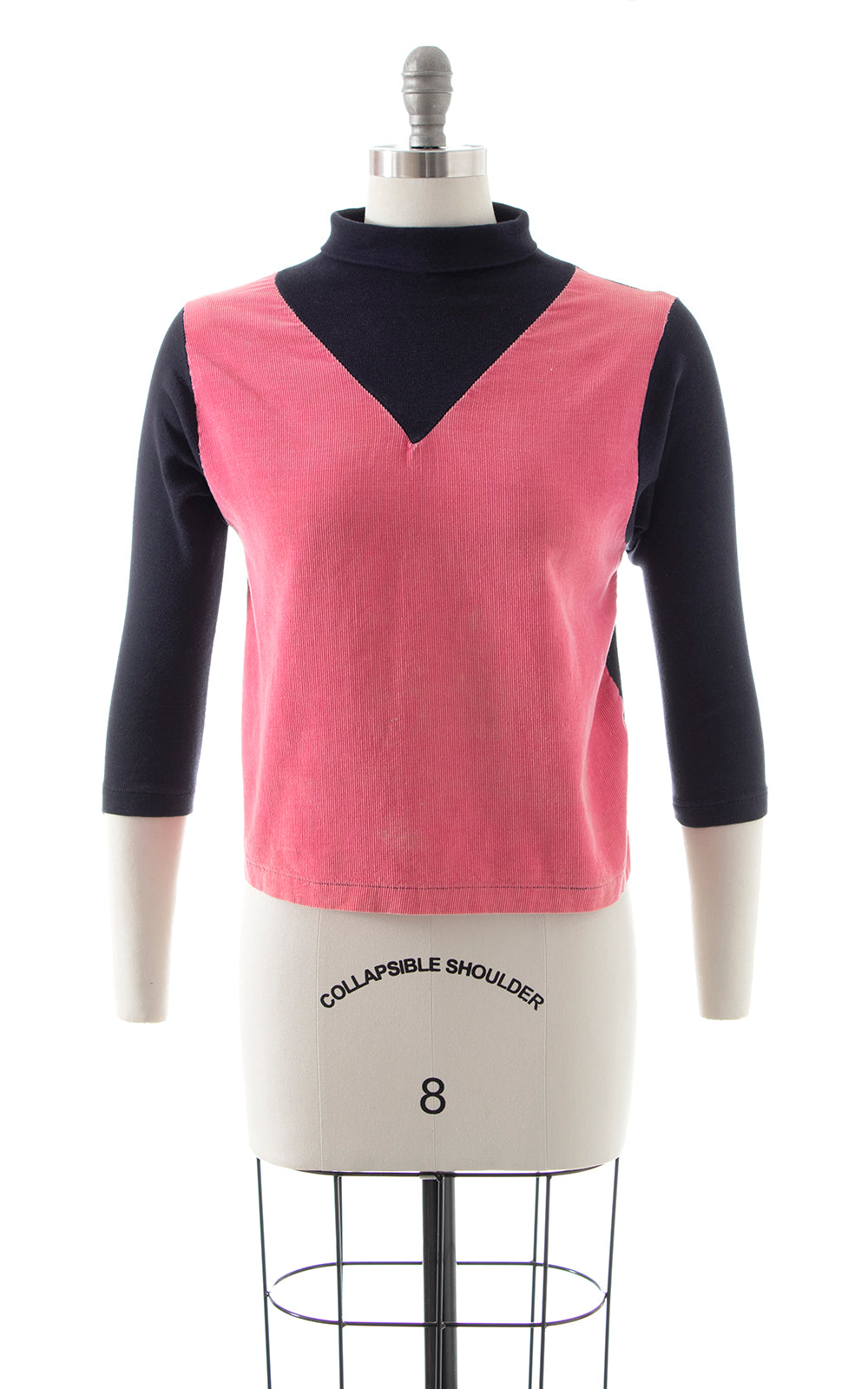 1950s Corduroy & Jersey Turtleneck Top | small/medium