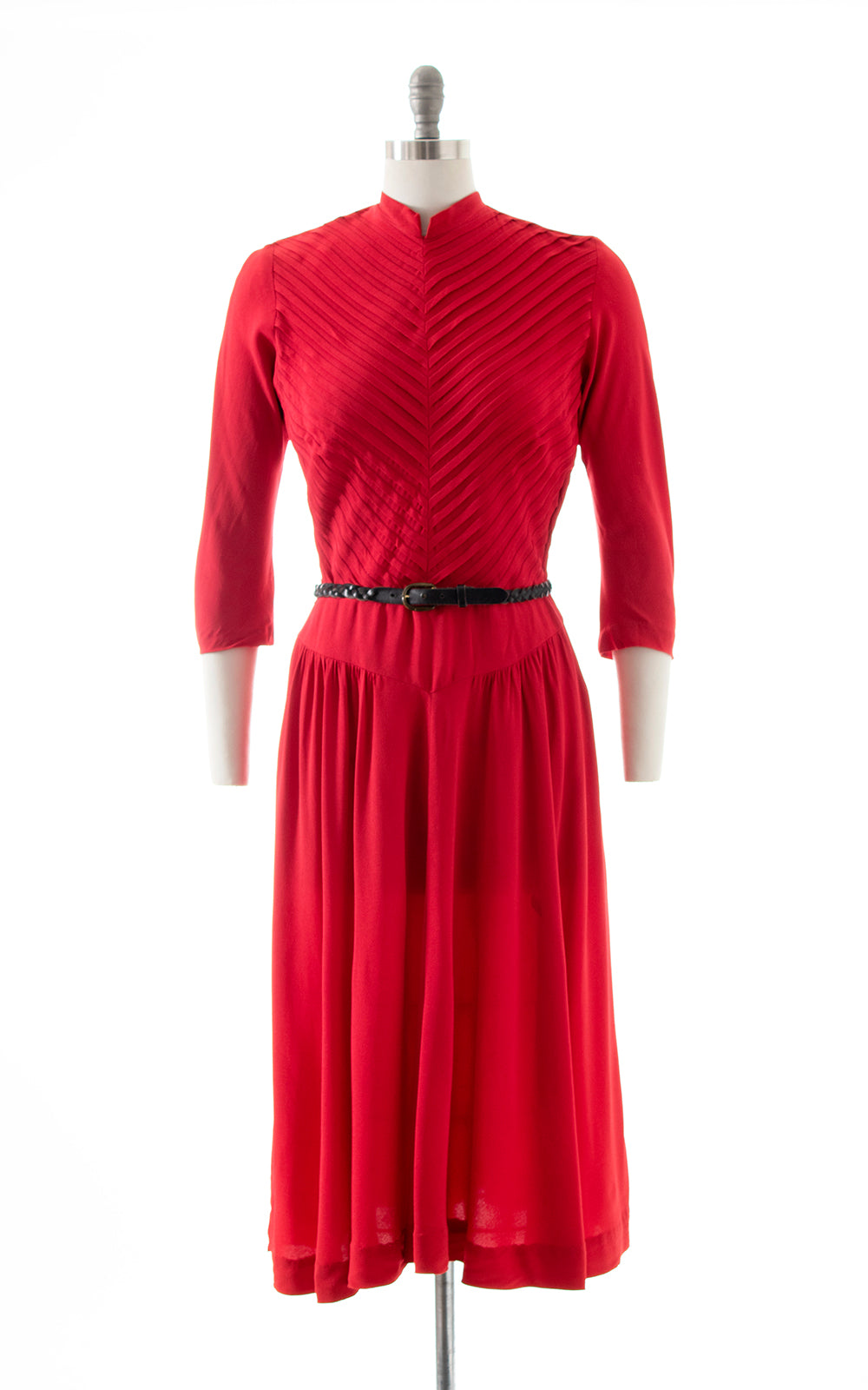 1940s Red Rayon Dress | medium