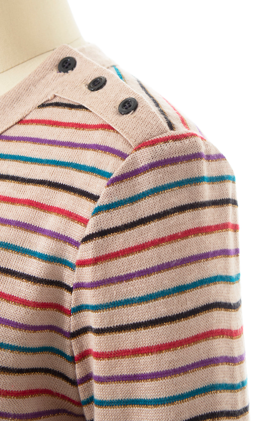 1970s Metallic Striped Sweater Dress | x-small/small