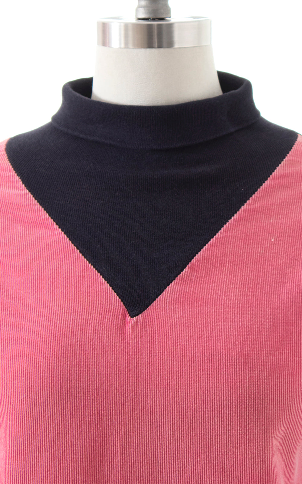 1950s Corduroy & Jersey Turtleneck Top | small/medium