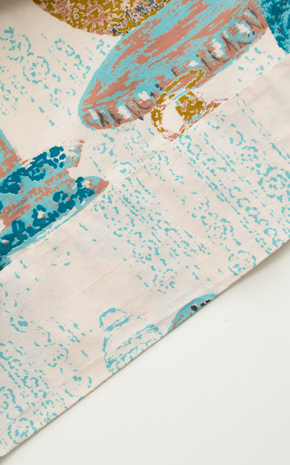 1950s Pottery Novelty Border Print Skirt | small