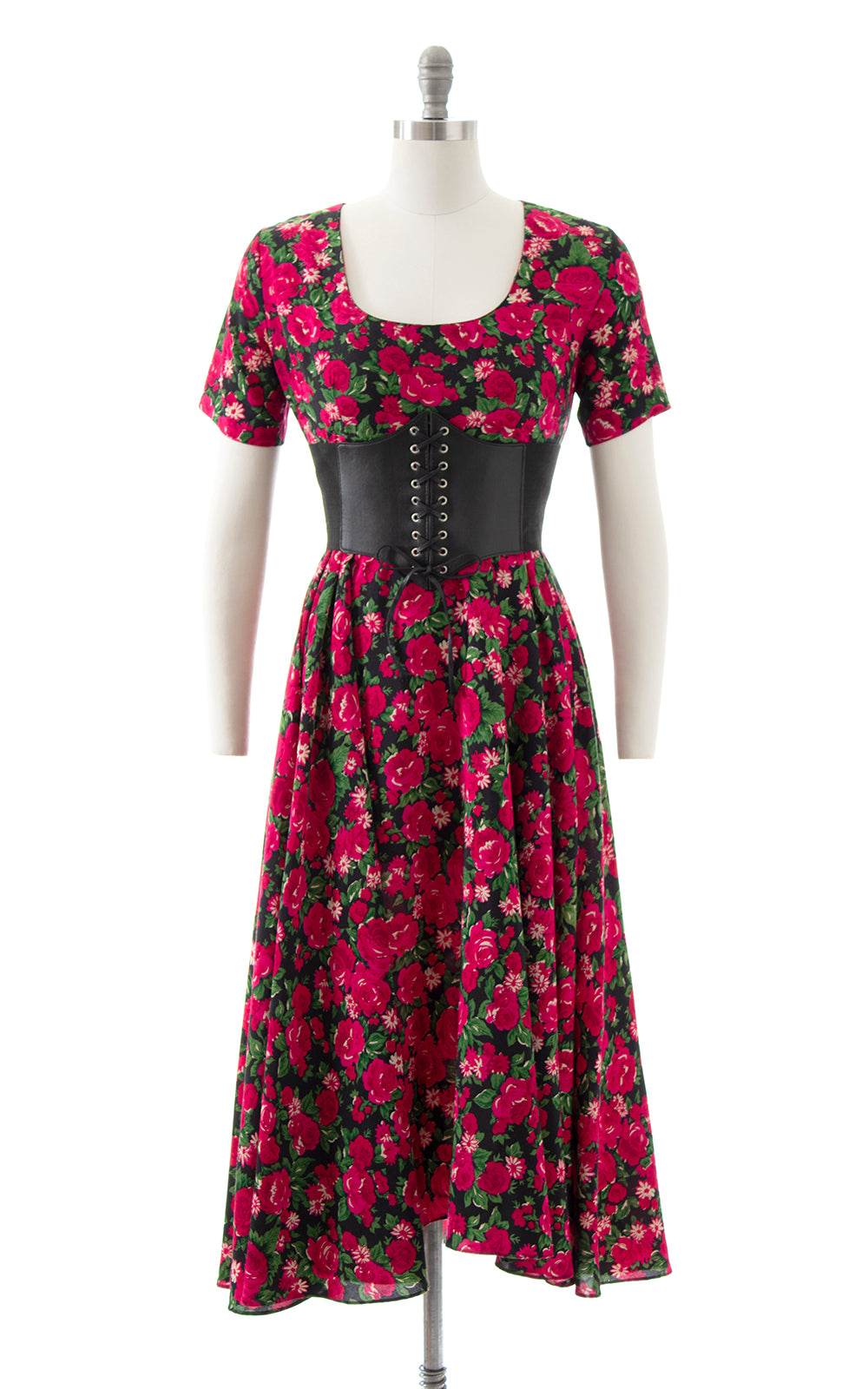 Vintage deals Cabbage Roses Bias Cut Dress