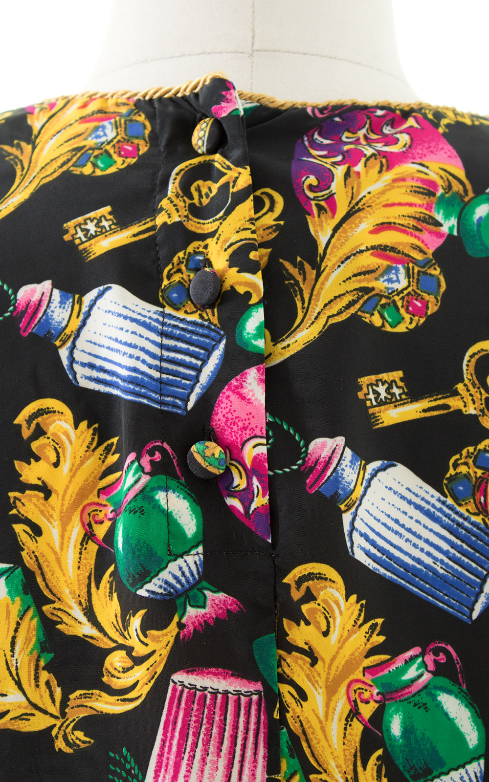 1980s Perfume & Gems Novelty Print Blouse BirthdayLifeVintage