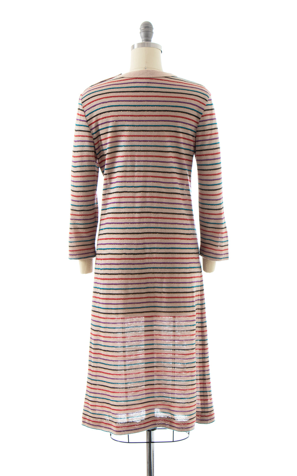 1970s Metallic Striped Sweater Dress | x-small/small