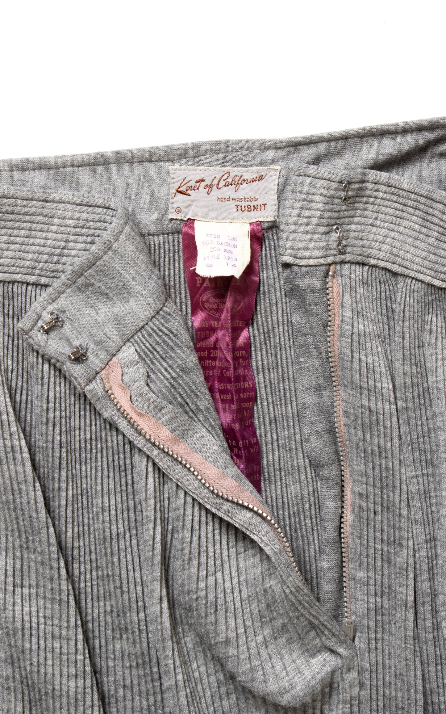 1950s Finely Pleated Wool Blend Skirt | small