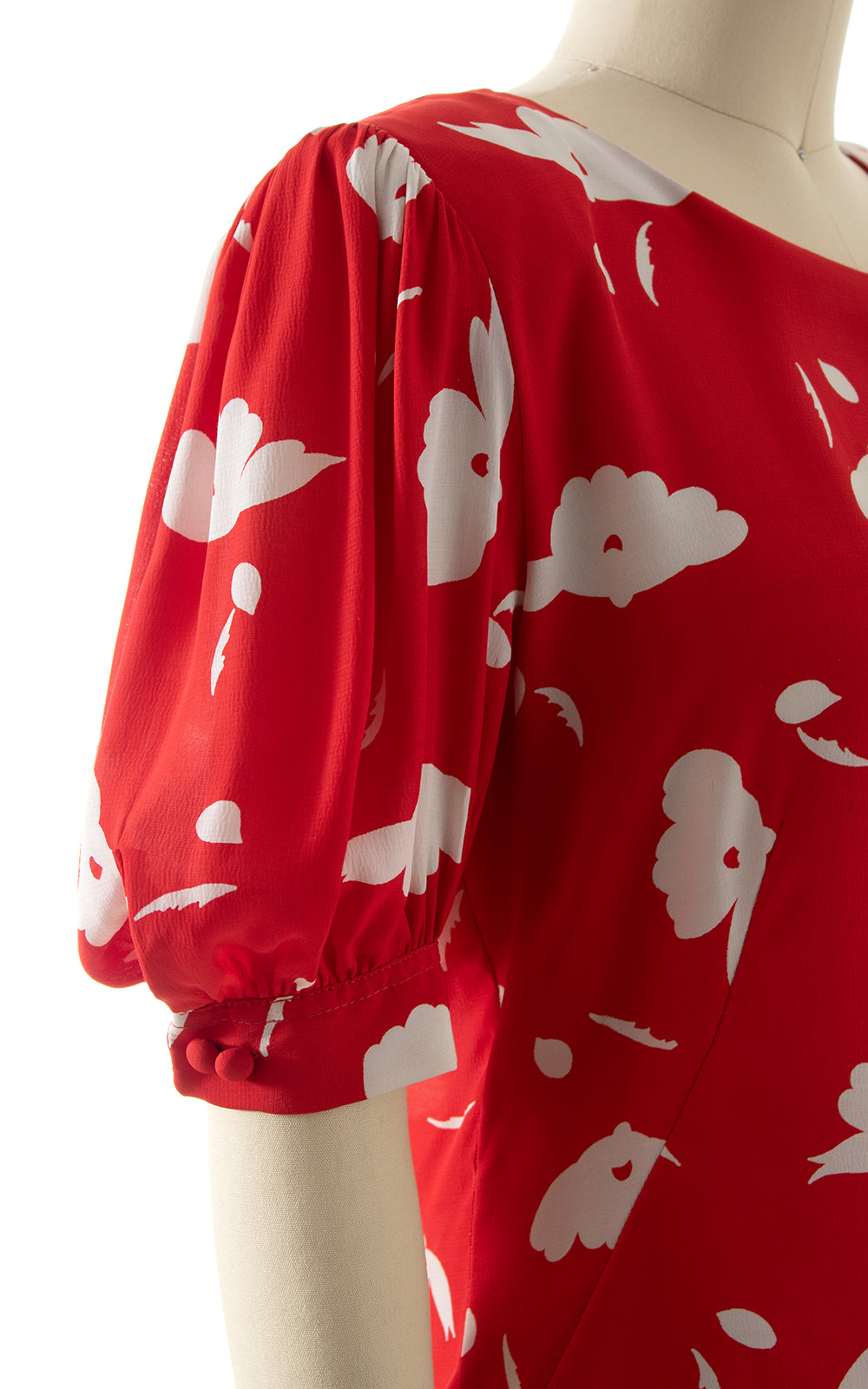 1980s Floral Rayon Blouse & Skirt Set BirthdayLifeVintage