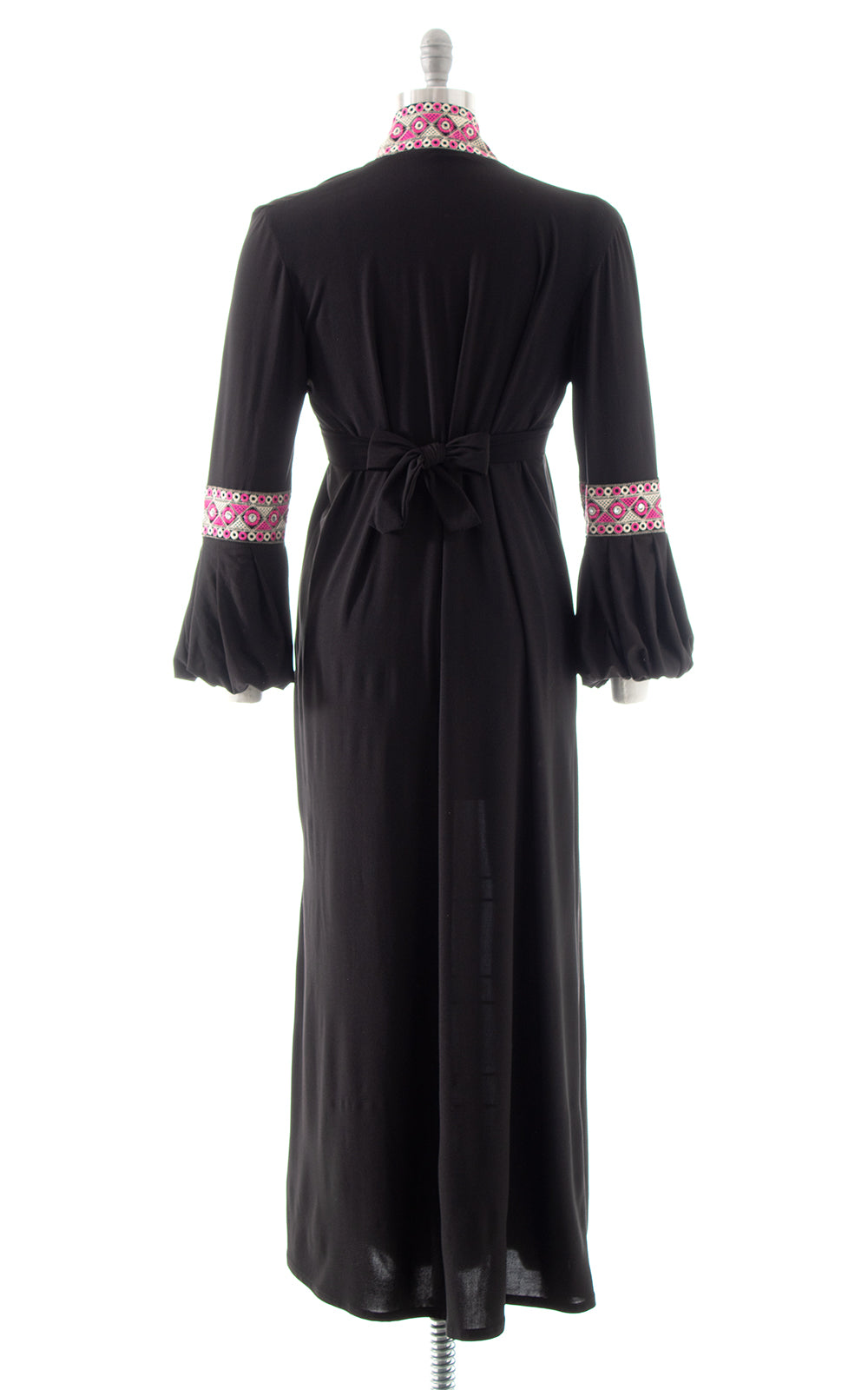 2000s does 70s Embroidered Jersey Maxi Dress BirthdayLifeVintage