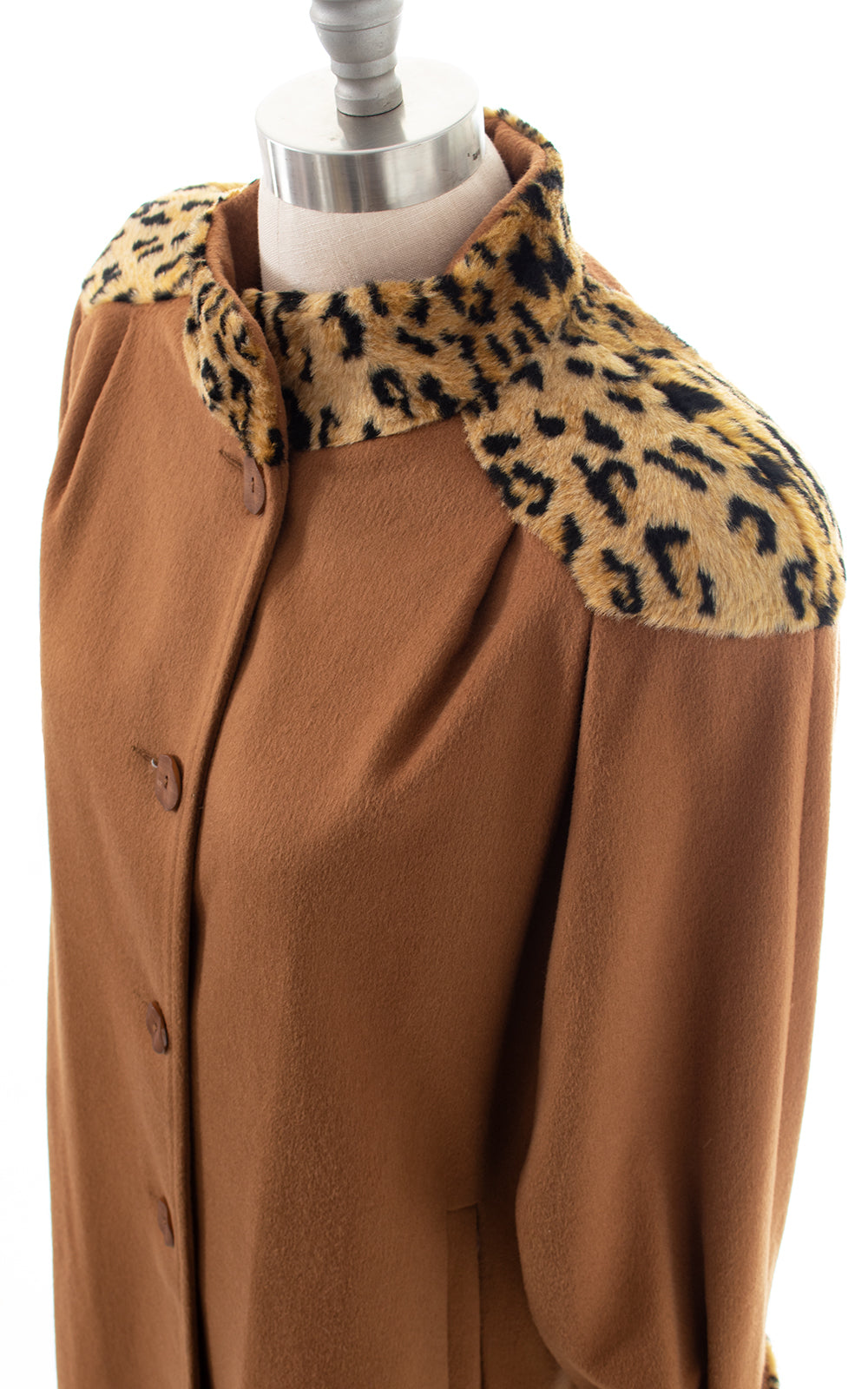 1980s does 1940s Leopard Faux Fur & Wool Coat | medium/large