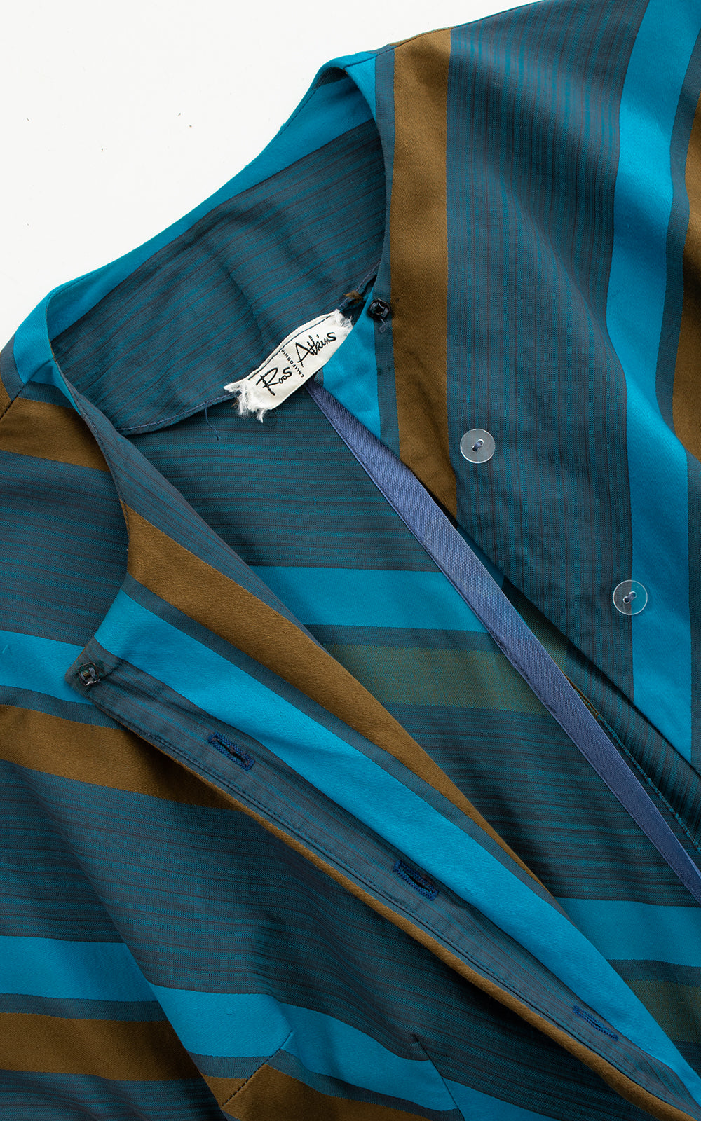 1950s Chevron Striped Shirtwaist Dress | small/medium