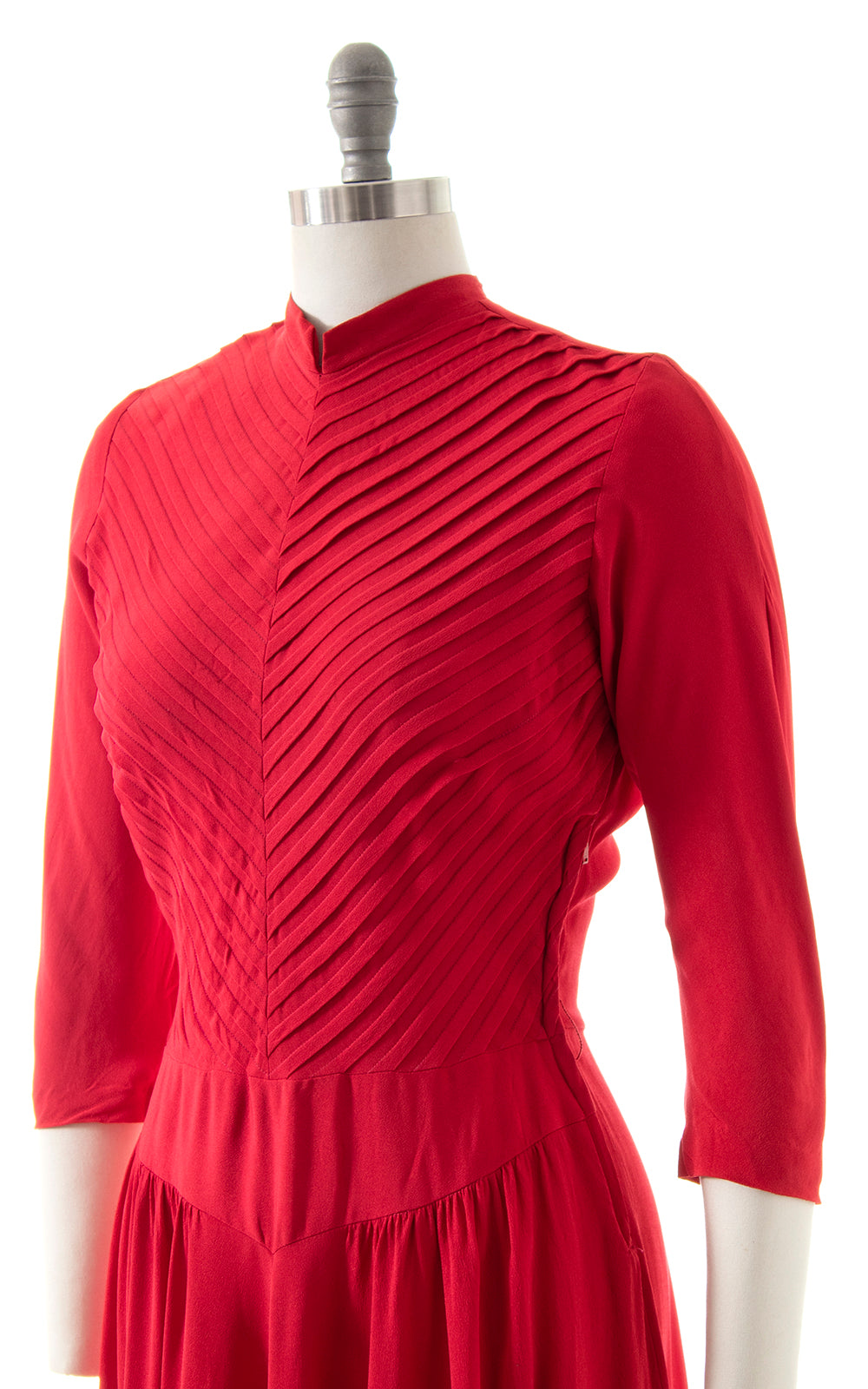 1940s Red Rayon Dress | medium