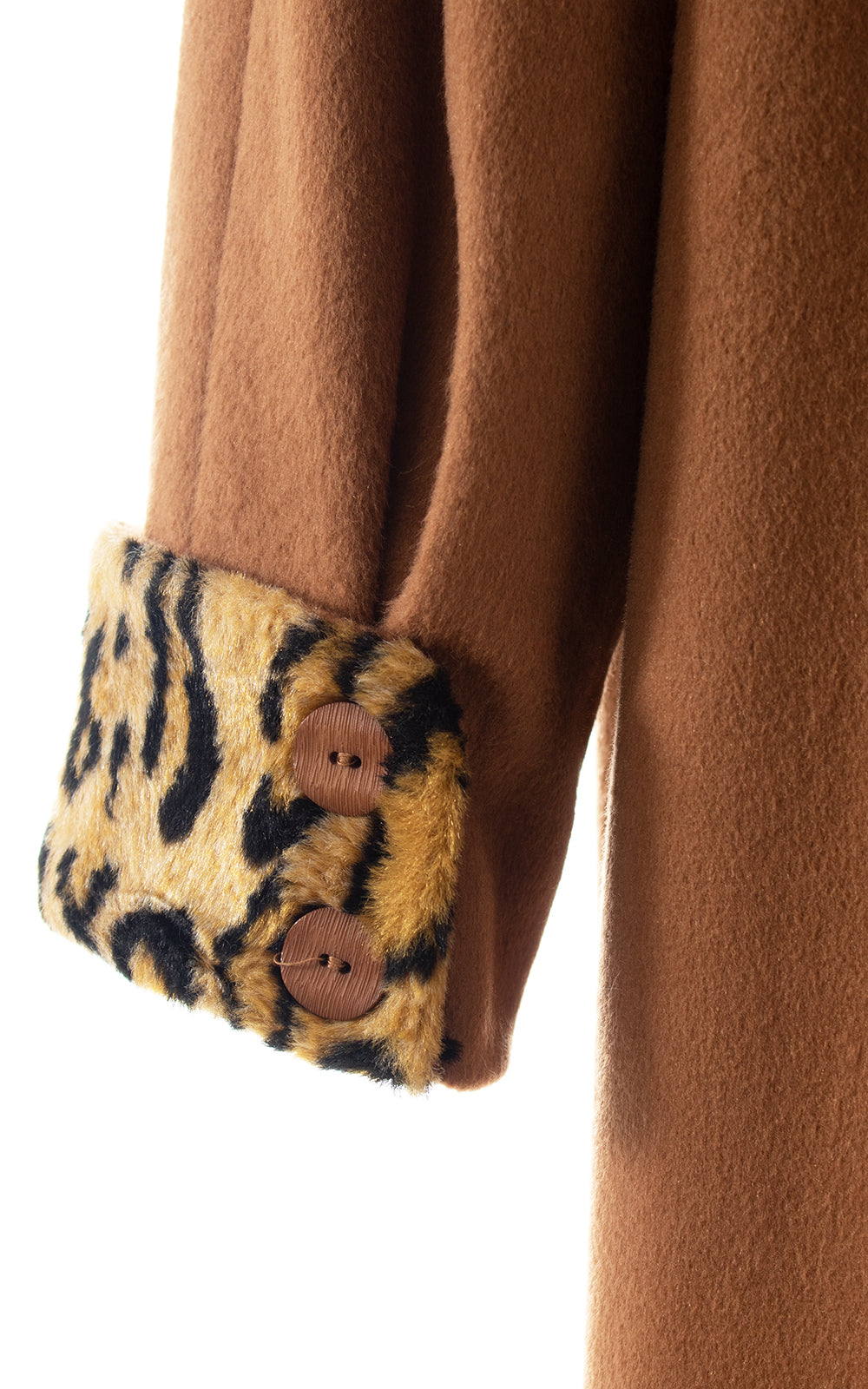 1980s does 1940s Leopard Faux Fur & Wool Coat | medium/large