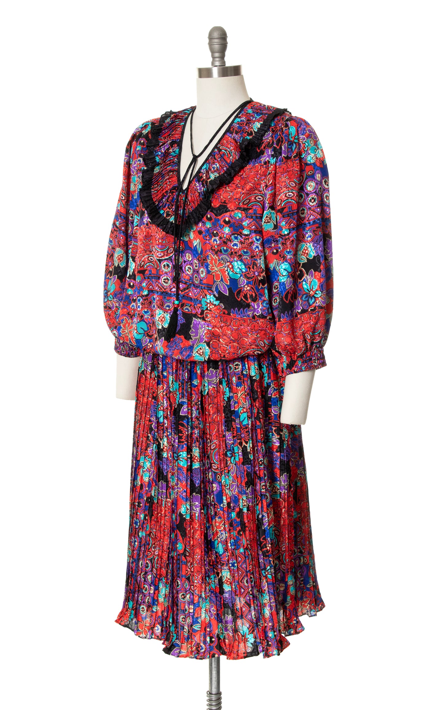 Vintage 80s 1980s DIANE FREIS Floral Georgette Dress BirthdayLifeVintage