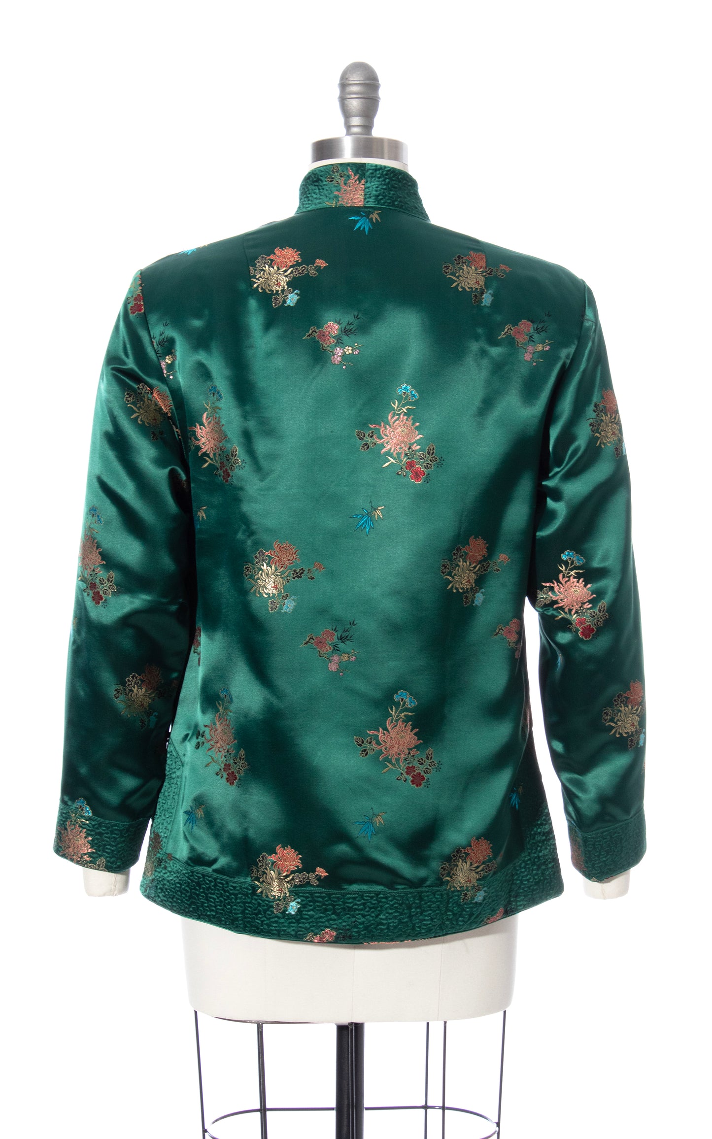 Vintage 60s 1960s REVERSIBLE Floral Satin Jacquard Asian Jacket BirthdayLifeVintage
