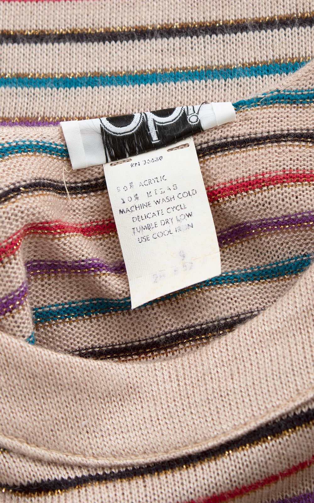 1970s Metallic Striped Sweater Dress | x-small/small