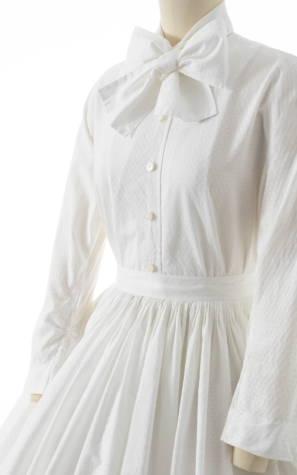 BLV x DEANNA || 1950s Pussy Bow Cotton Skirt Set | small
