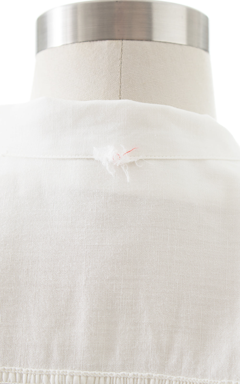 1940s White Cotton Shirtwaist Dress