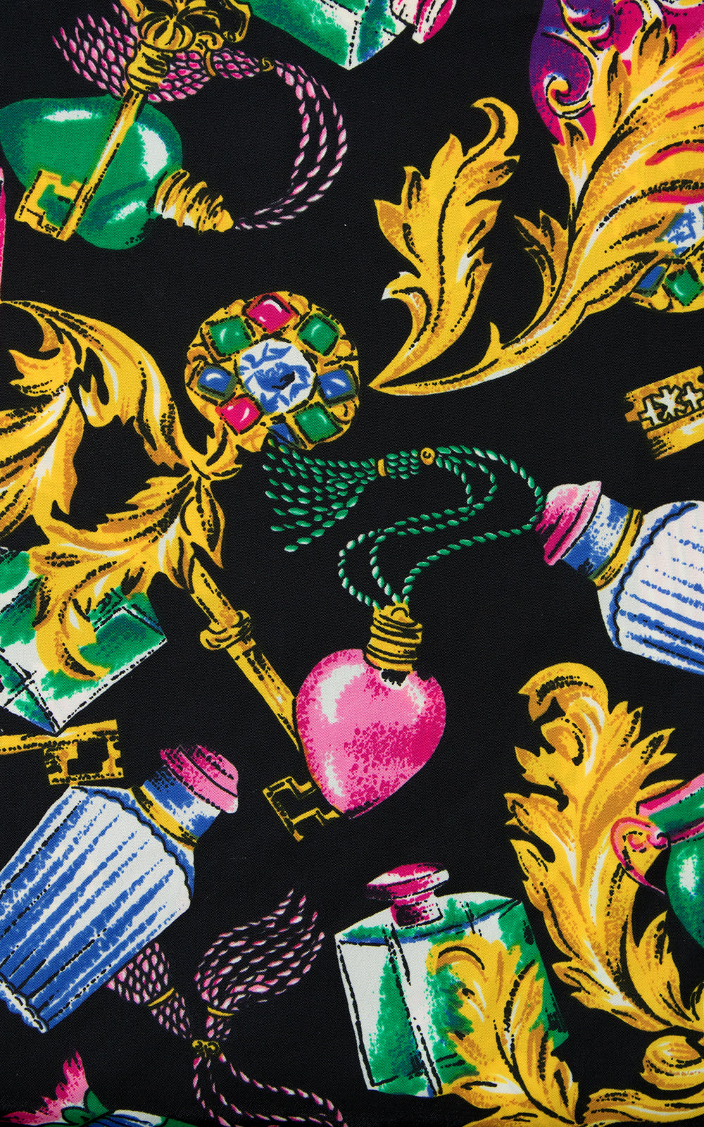 1980s Perfume & Gems Novelty Print Blouse BirthdayLifeVintage