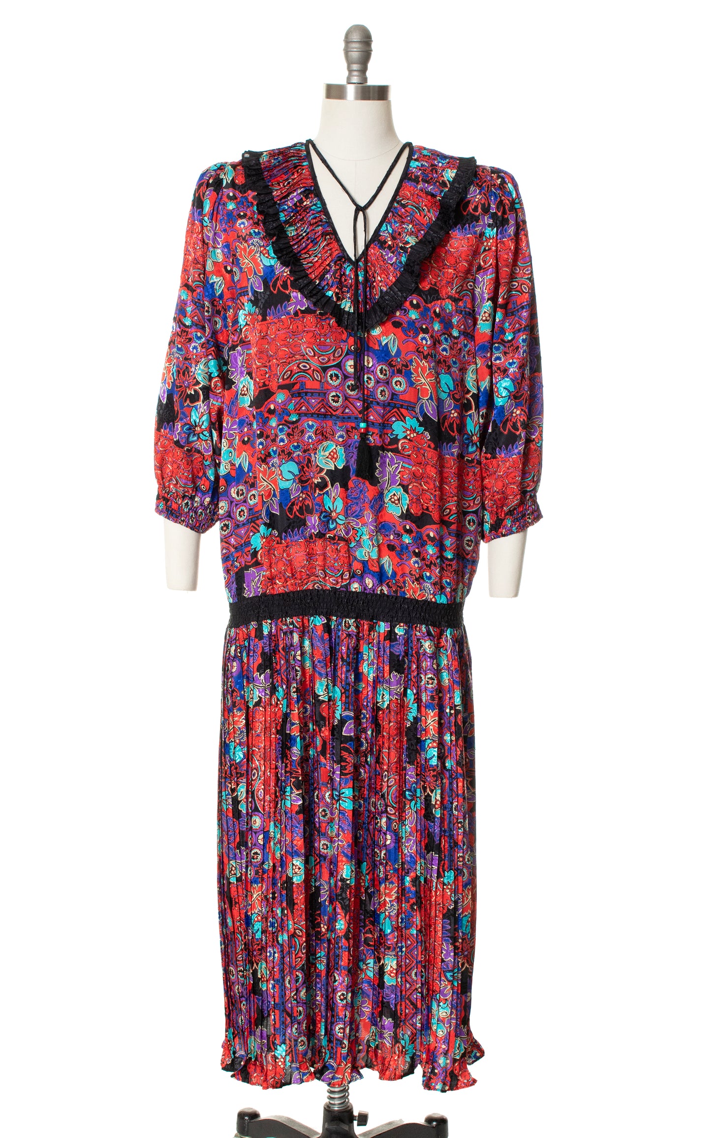 Vintage 80s 1980s DIANE FREIS Floral Georgette Dress BirthdayLifeVintage