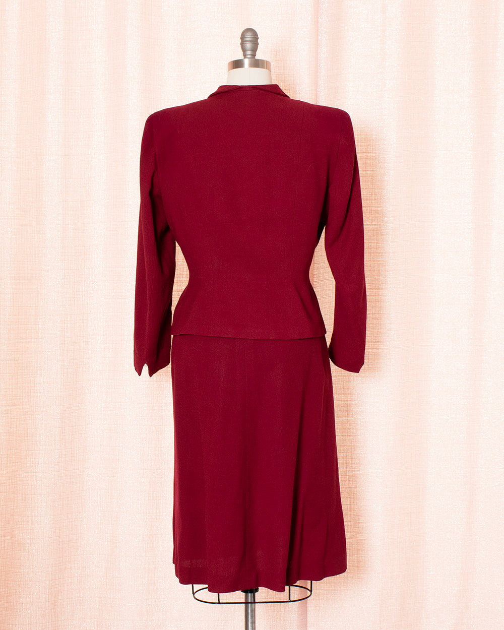 [AS-IS] 1940s Wool Gabardine Skirt Suit | medium