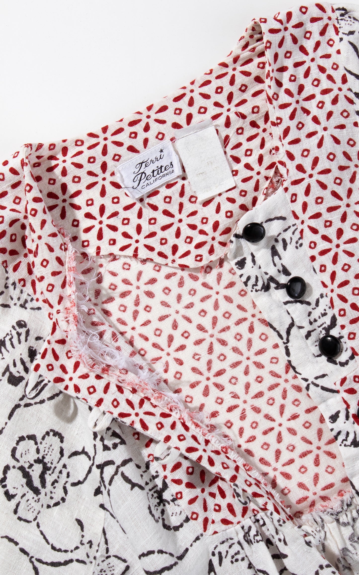 Vintage 70s 1970s Floral Block Print Cotton Boho Angel Sleeve Maxi Dress BirthdayLifeVintage