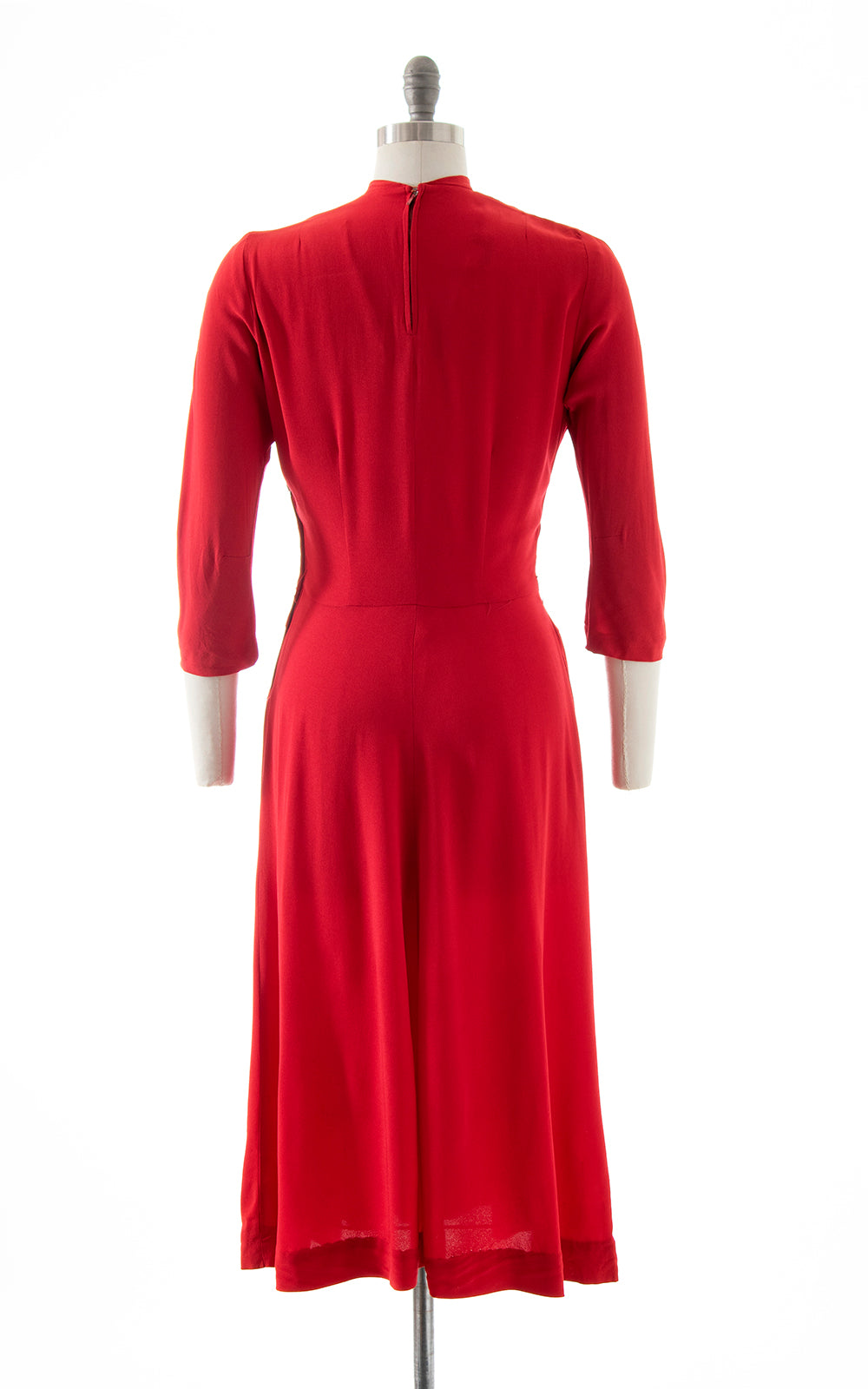 1940s Red Rayon Dress | medium