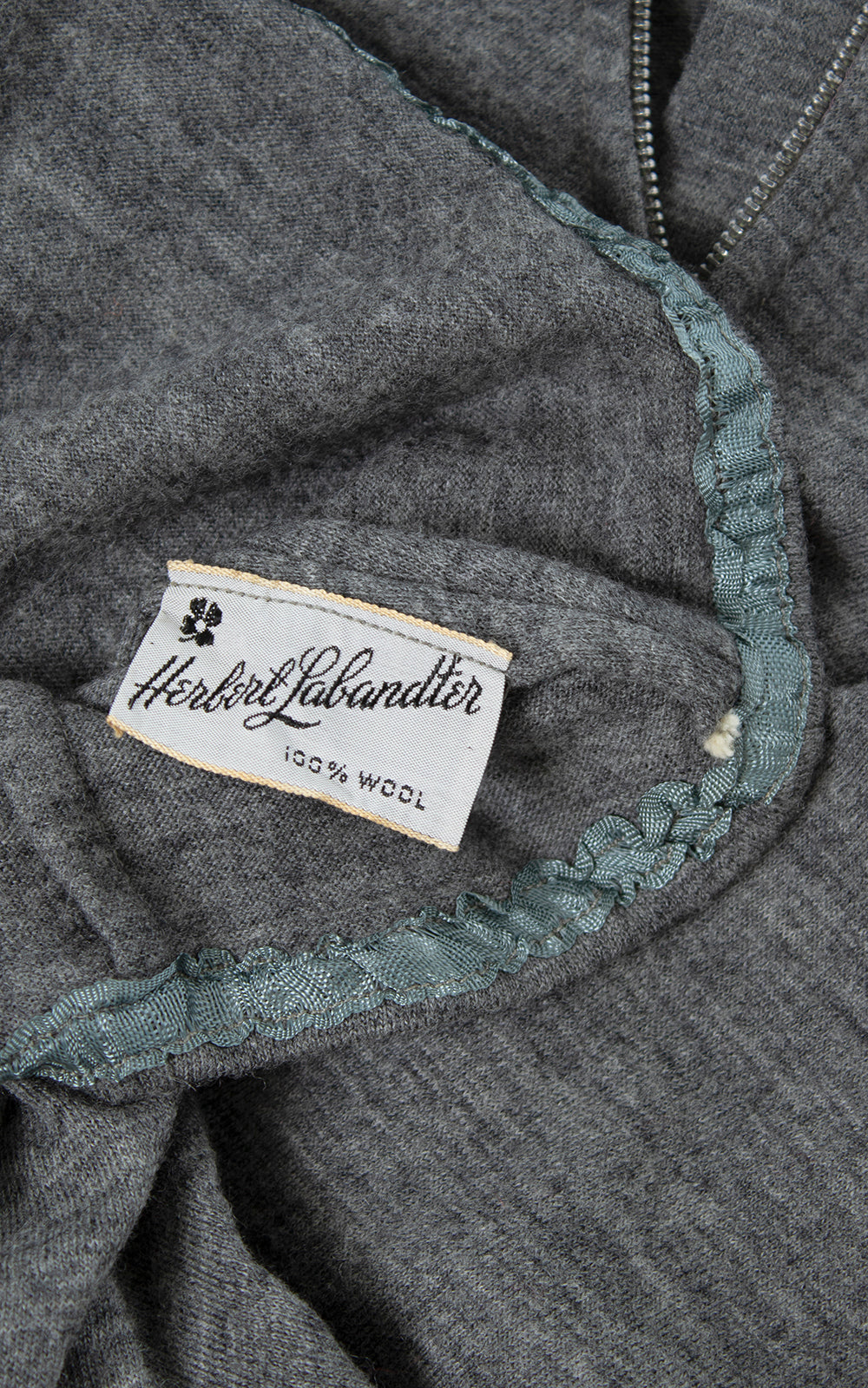 Vintage 1950s Zip Neck Knit Wool Sweater Top small Birthday Life Vintage