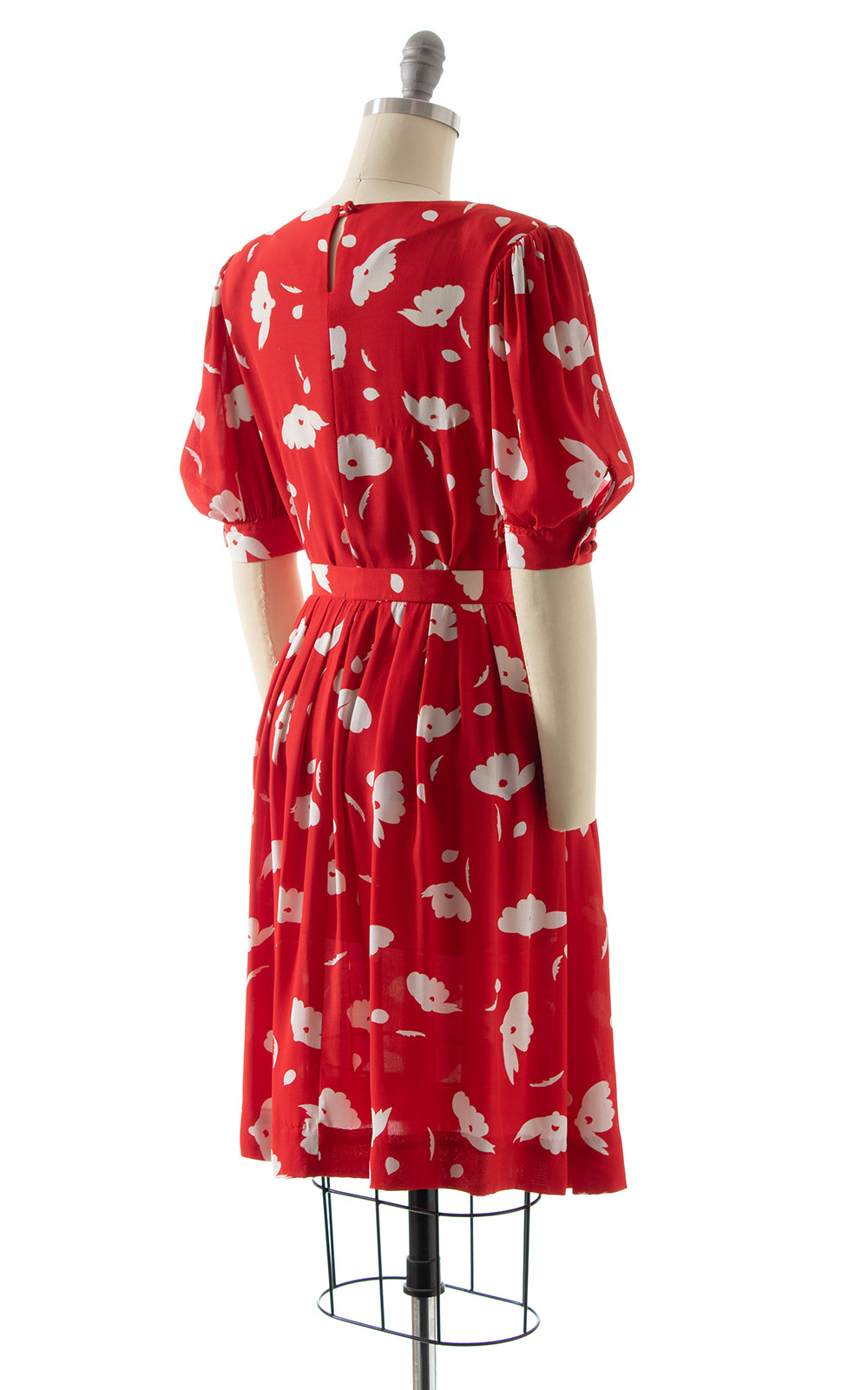 1980s Floral Rayon Blouse & Skirt Set BirthdayLifeVintage