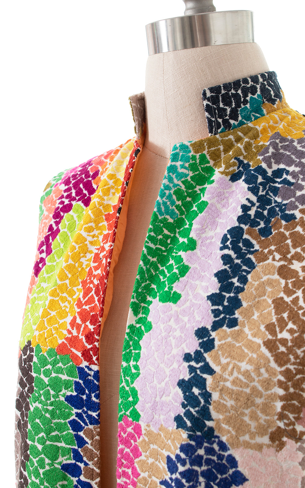 1970s Floral Embroidered Duster Jacket | small/medium