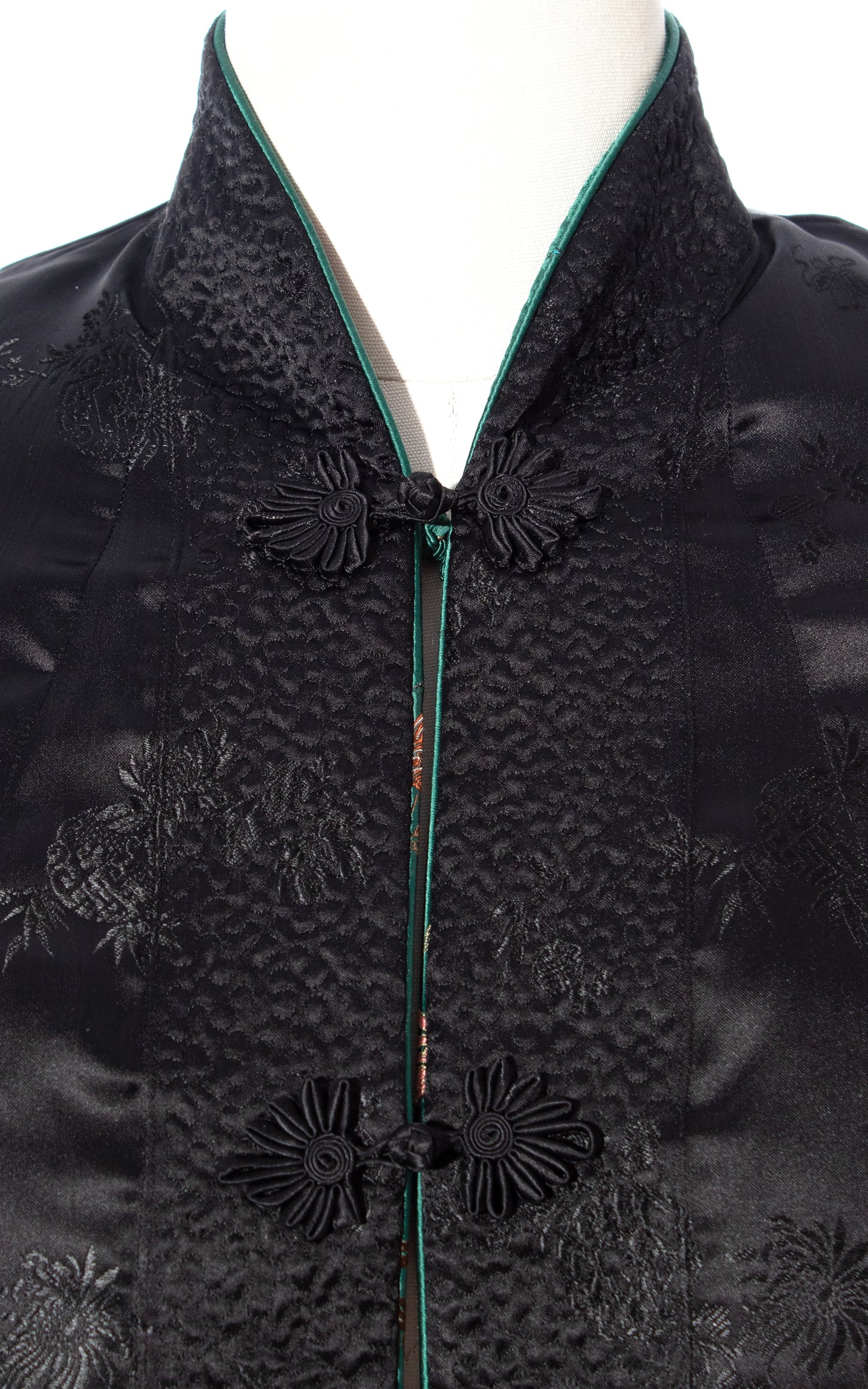 Vintage 60s 1960s REVERSIBLE Floral Satin Jacquard Asian Jacket BirthdayLifeVintage