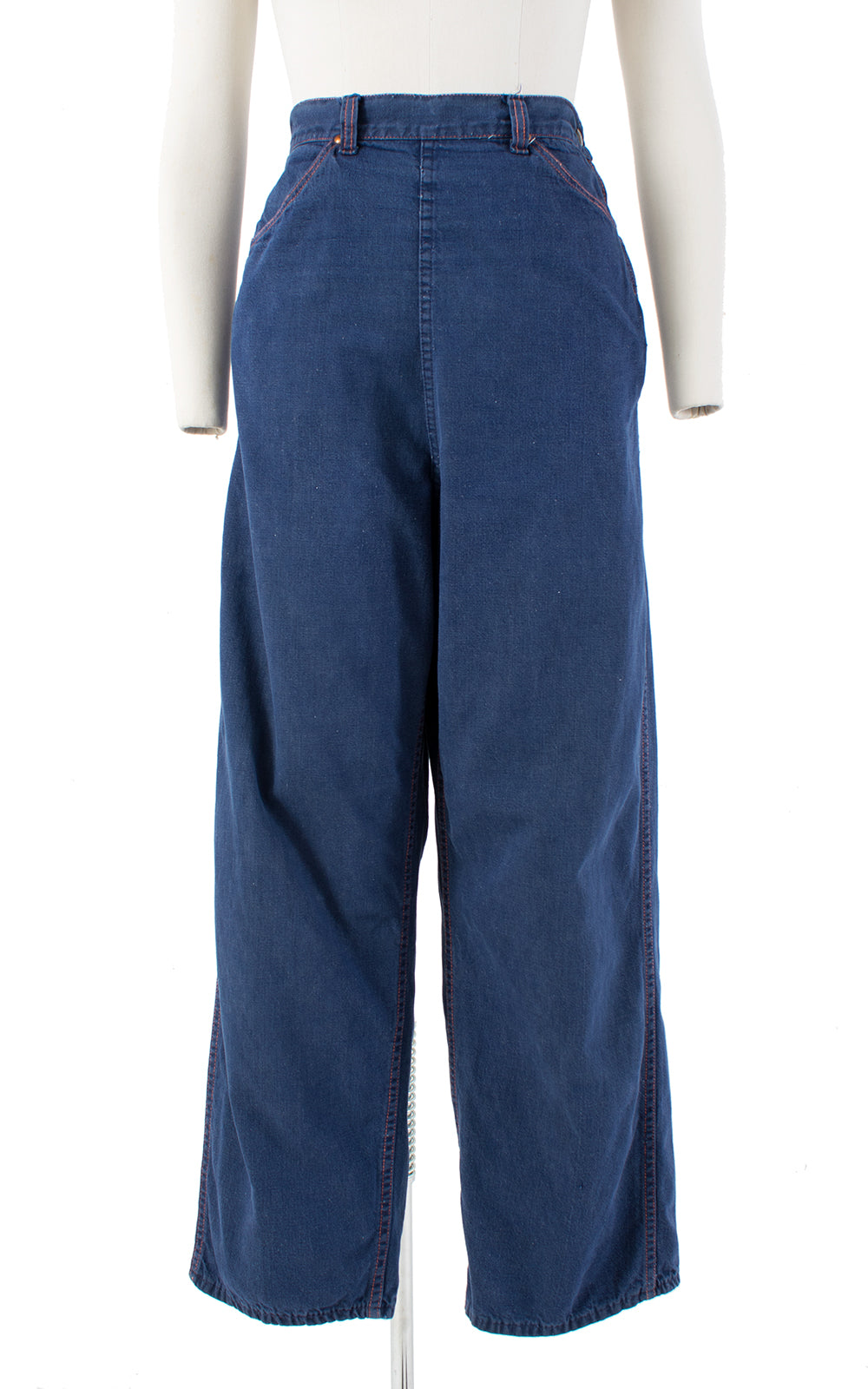 1940s Side Zipper High Waist Blue Denim Jeans medium – Birthday