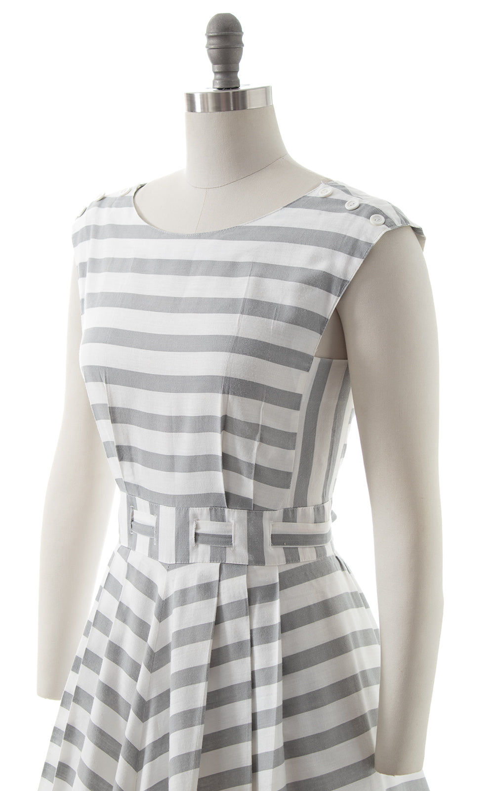1980s Nautical Striped Sundress | small
