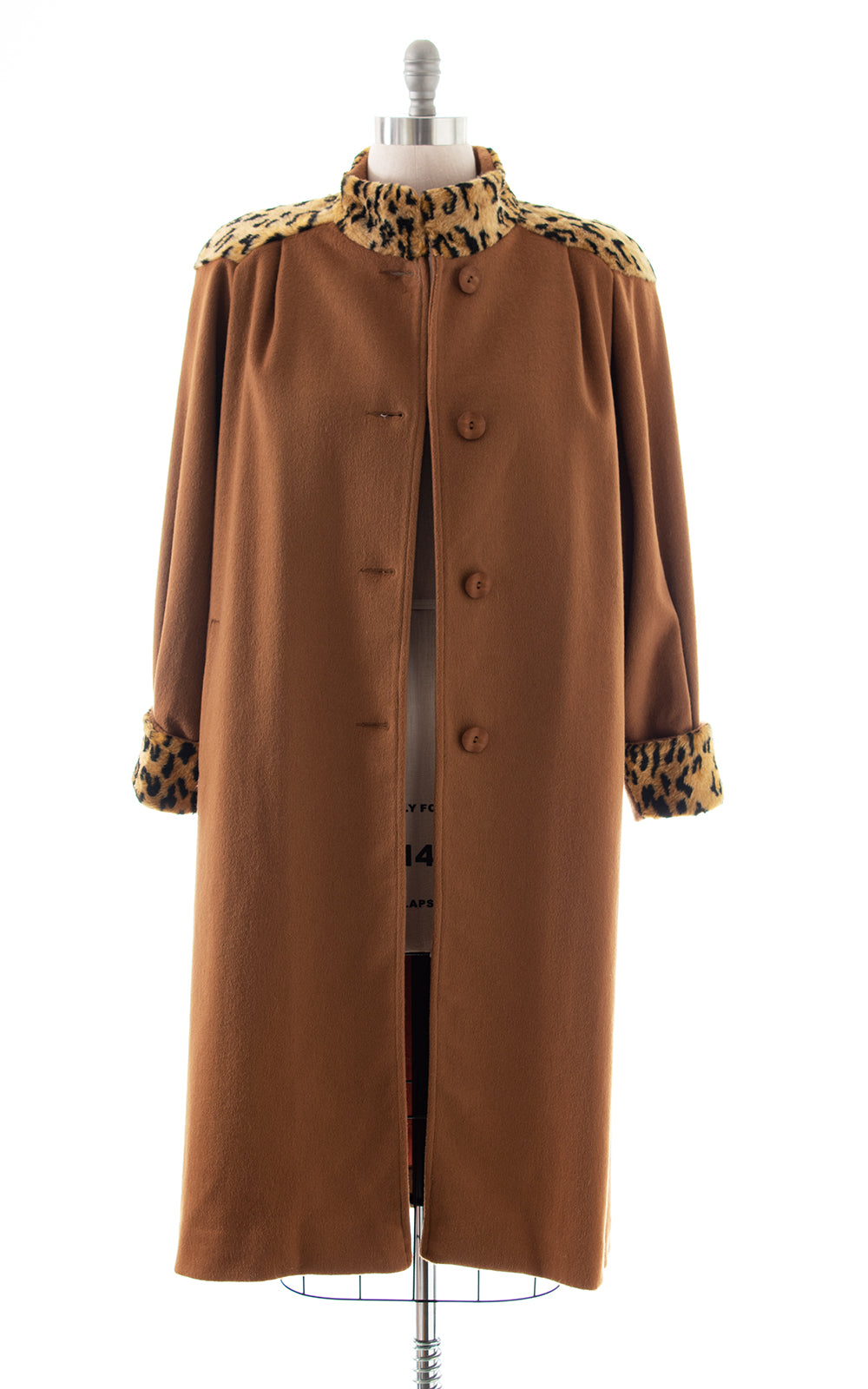 1980s does 1940s Leopard Faux Fur & Wool Coat | medium/large