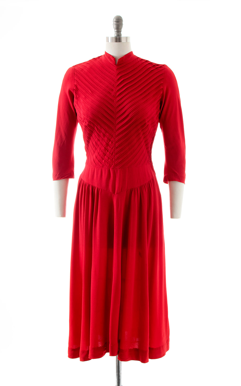 1940s Red Rayon Dress | medium