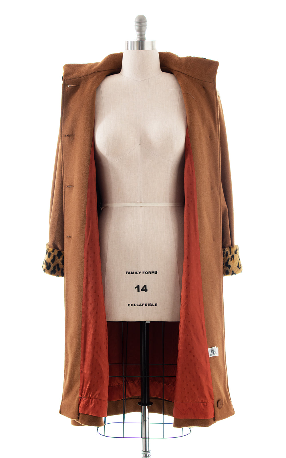 1980s does 1940s Leopard Faux Fur & Wool Coat | medium/large