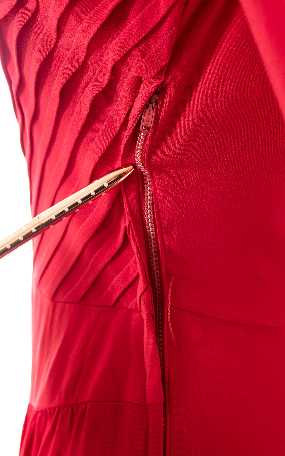 1940s Red Rayon Dress | medium