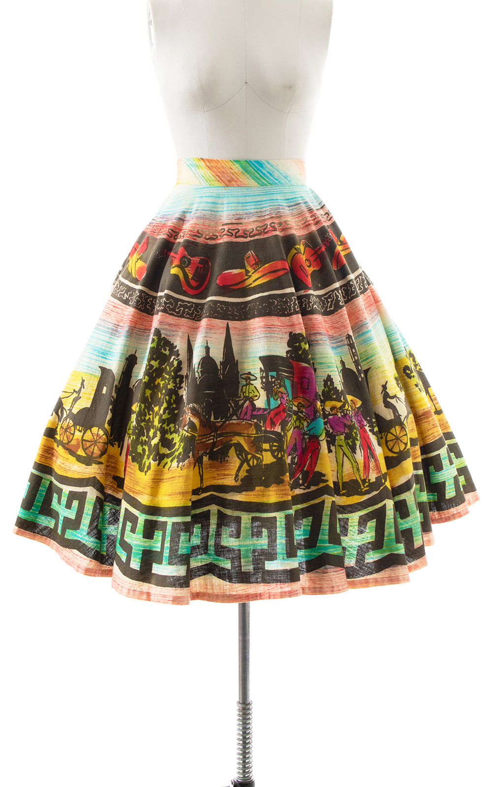 1950s Mexican Novelty Hand-Painted Circle Skirt | medium
