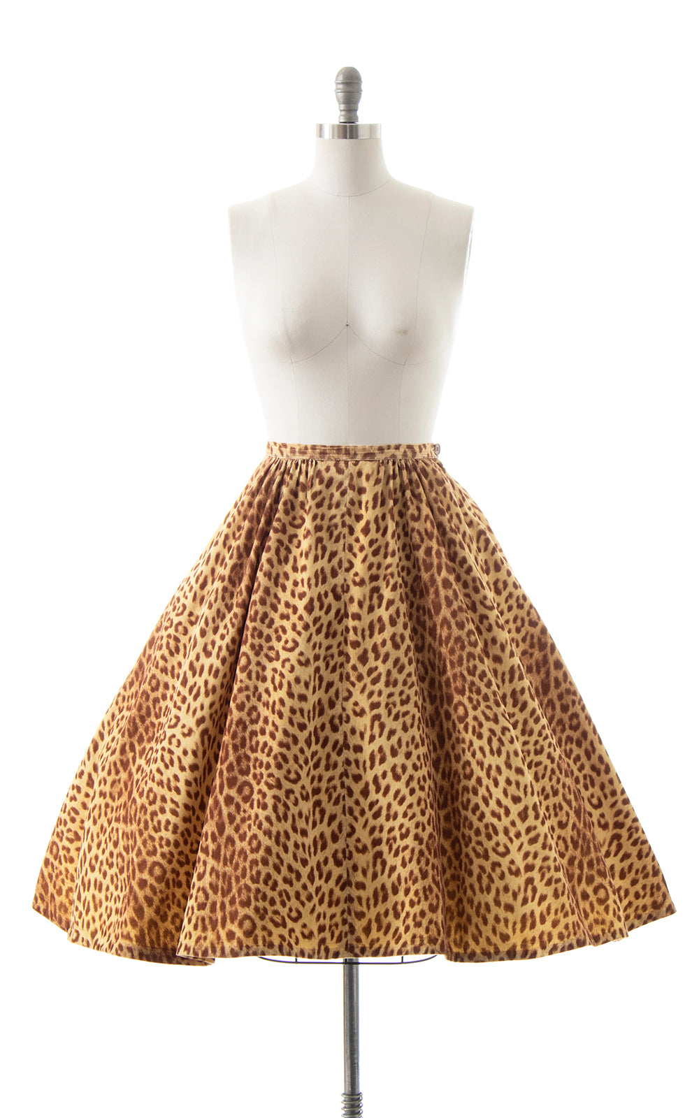 BLV x DEANNA || 1950s Leopard Print Corduroy Skirt | small