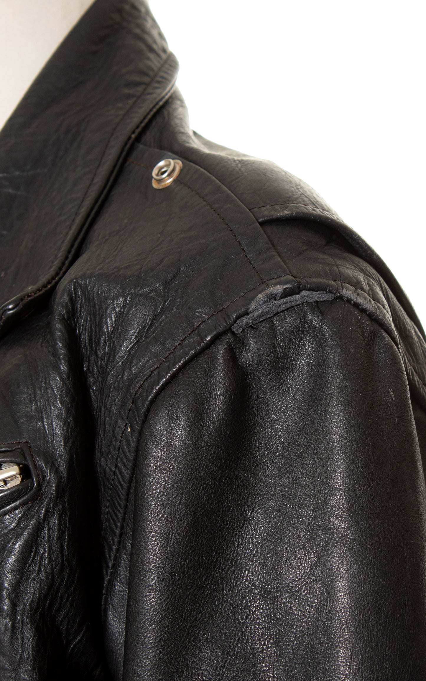 1980s Cropped Black Leather Moto Jacket | medium/large