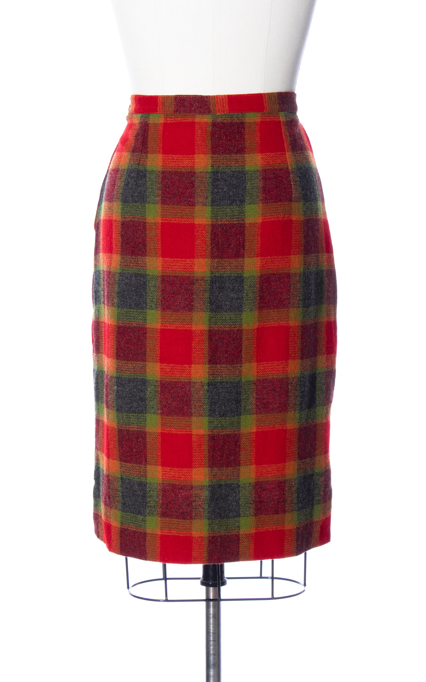 Vintage 60s 1960s Colorful Plaid Tartan Wool Skirt Birthday Life Vintage