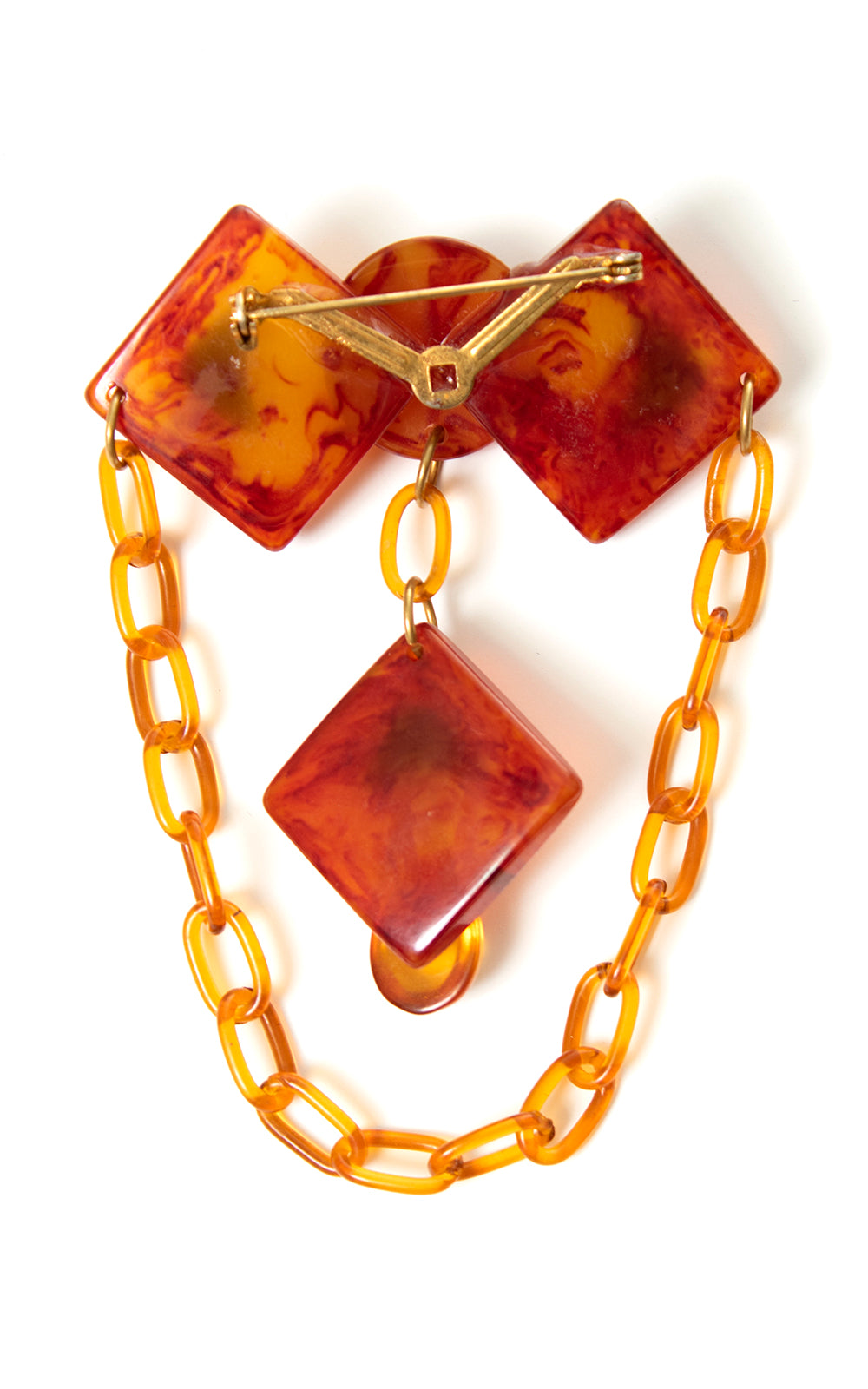 Vintage 1940s Tortoiseshell Lucite Art Deco 40s Brooch Birthday Life Vintage