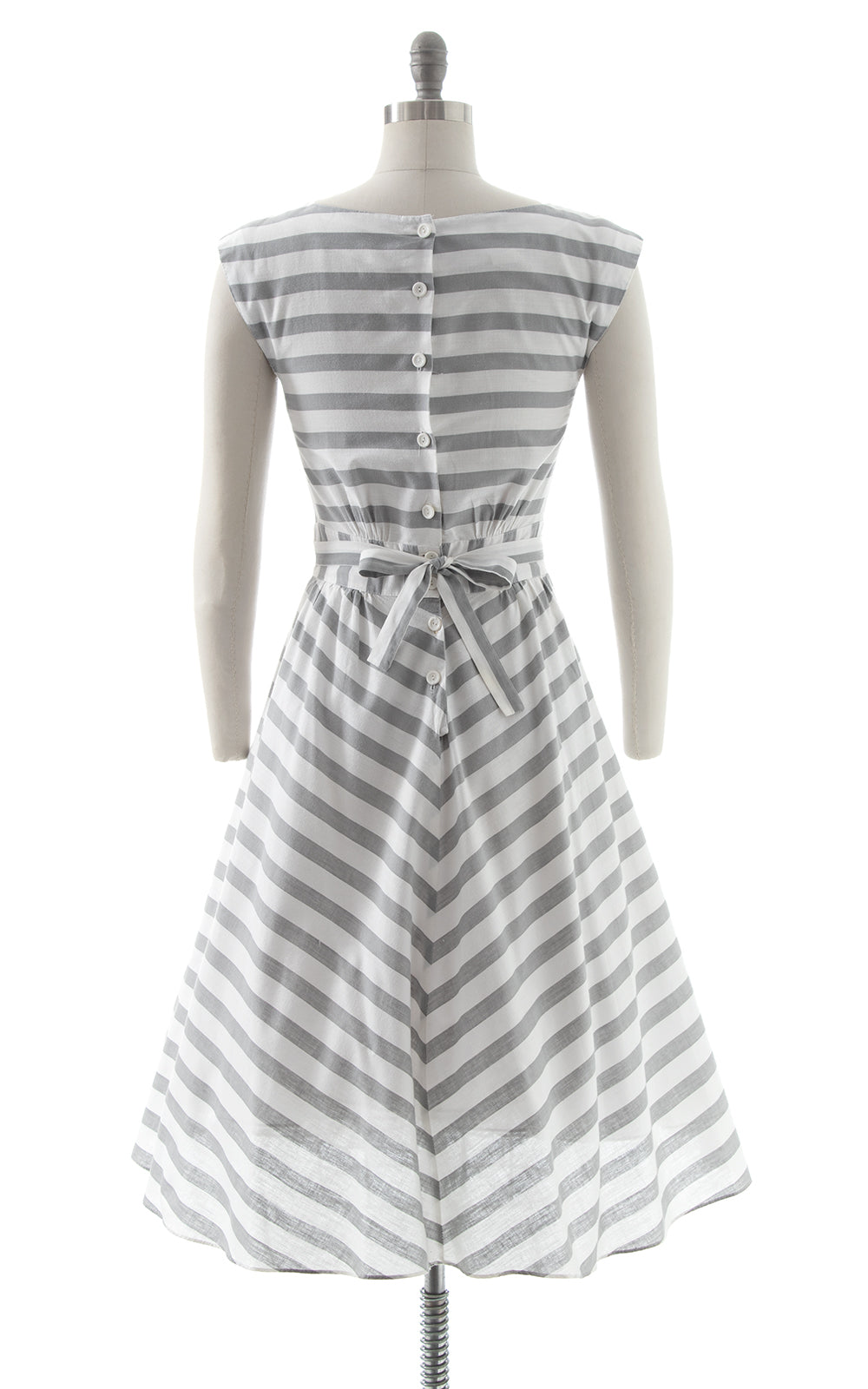 1980s Nautical Striped Sundress | small