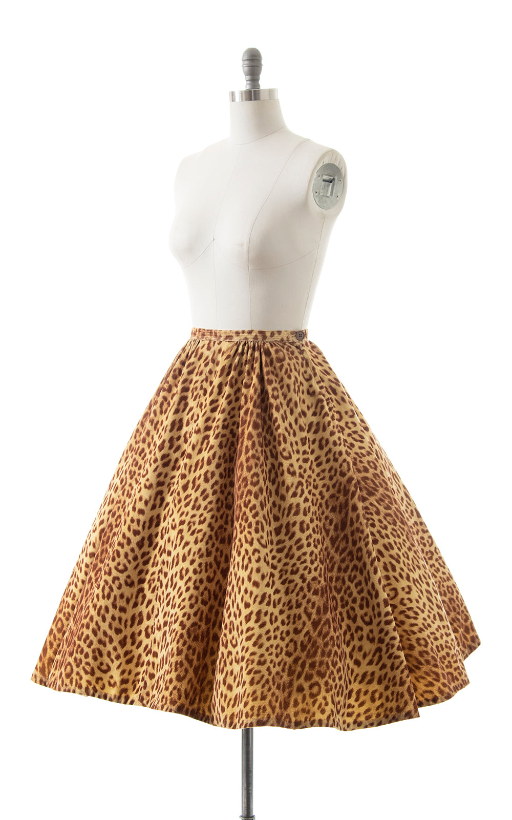 BLV x DEANNA || 1950s Leopard Print Corduroy Skirt | small