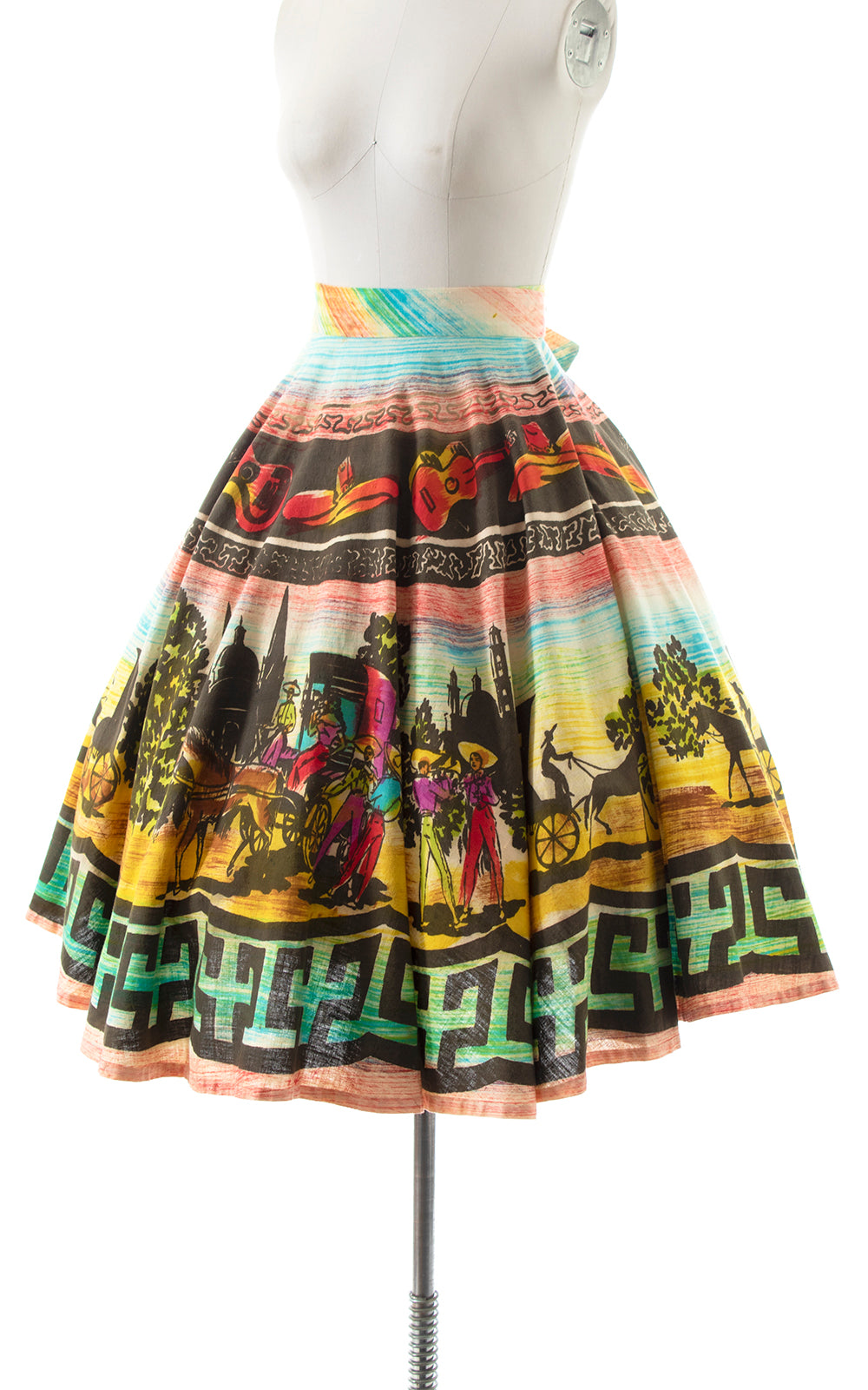 1950s Mexican Novelty Hand-Painted Circle Skirt | medium