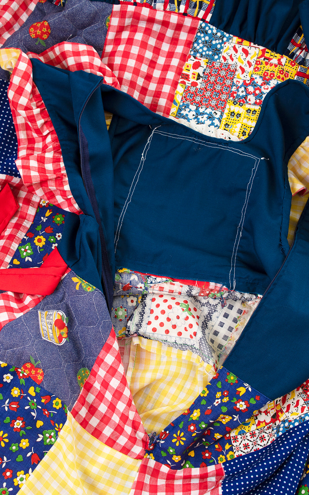 1970s Patchwork Bib Maxi Dress | small/medium