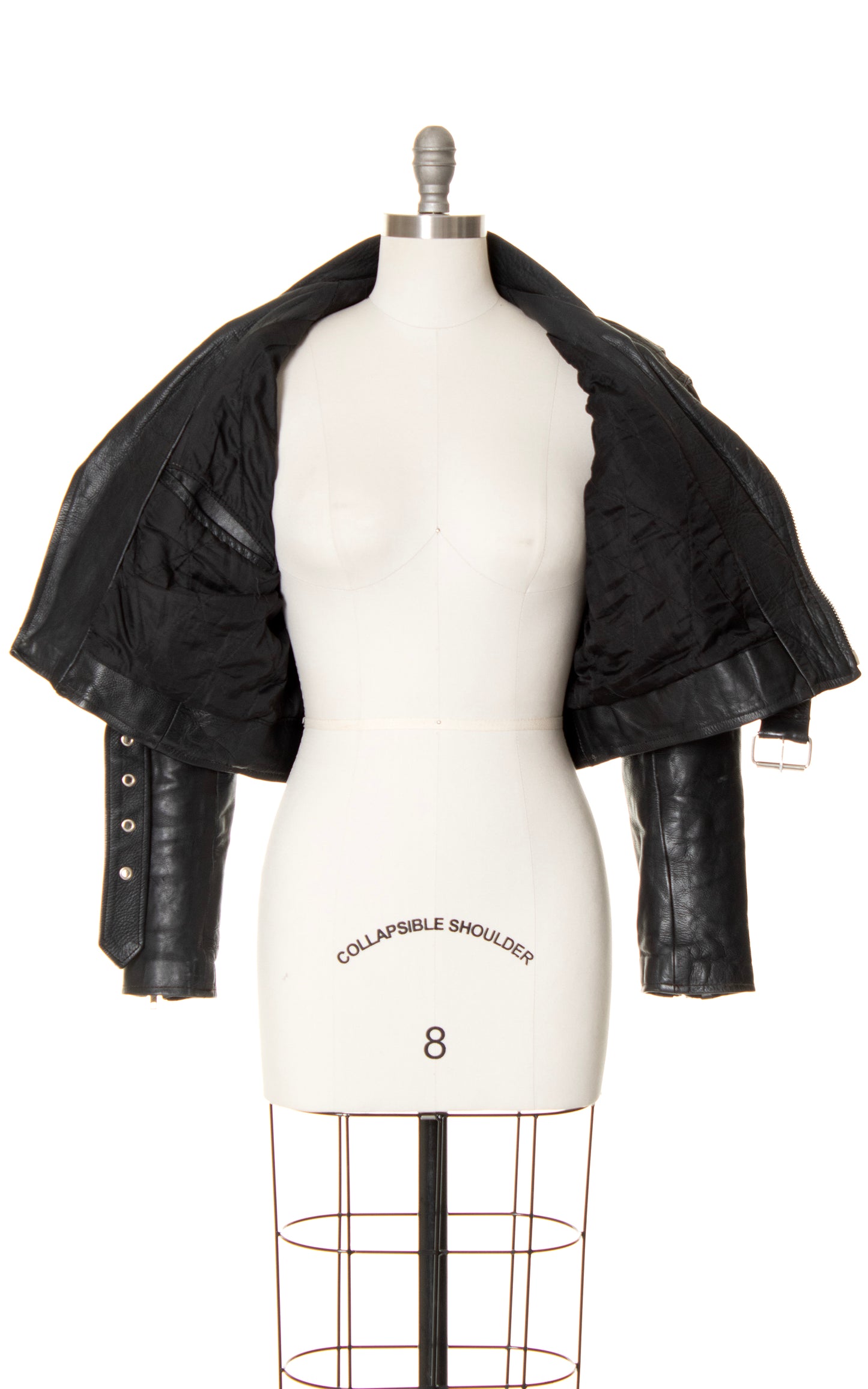 1980s Cropped Black Leather Moto Jacket | medium/large