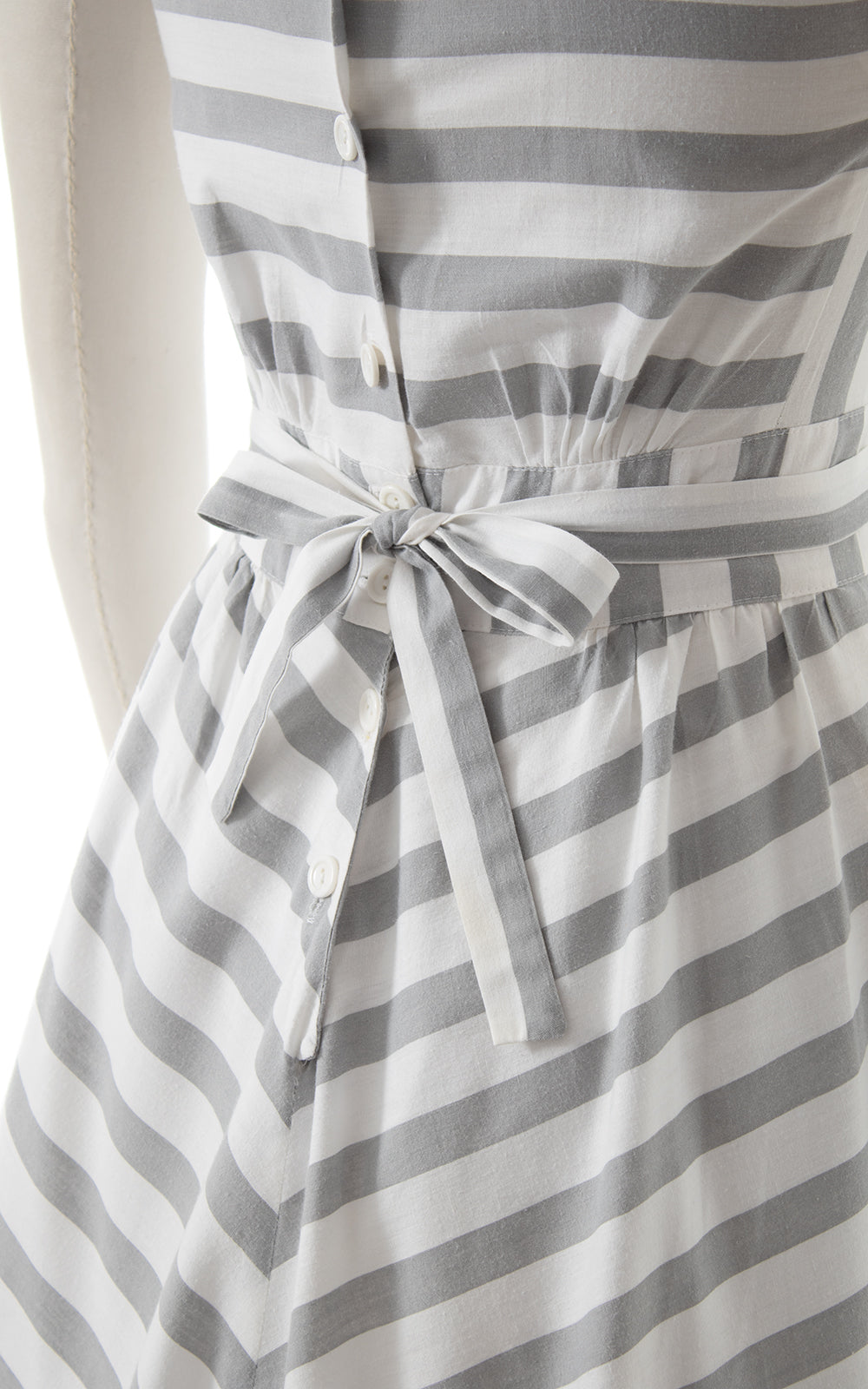 1980s Nautical Striped Sundress | small