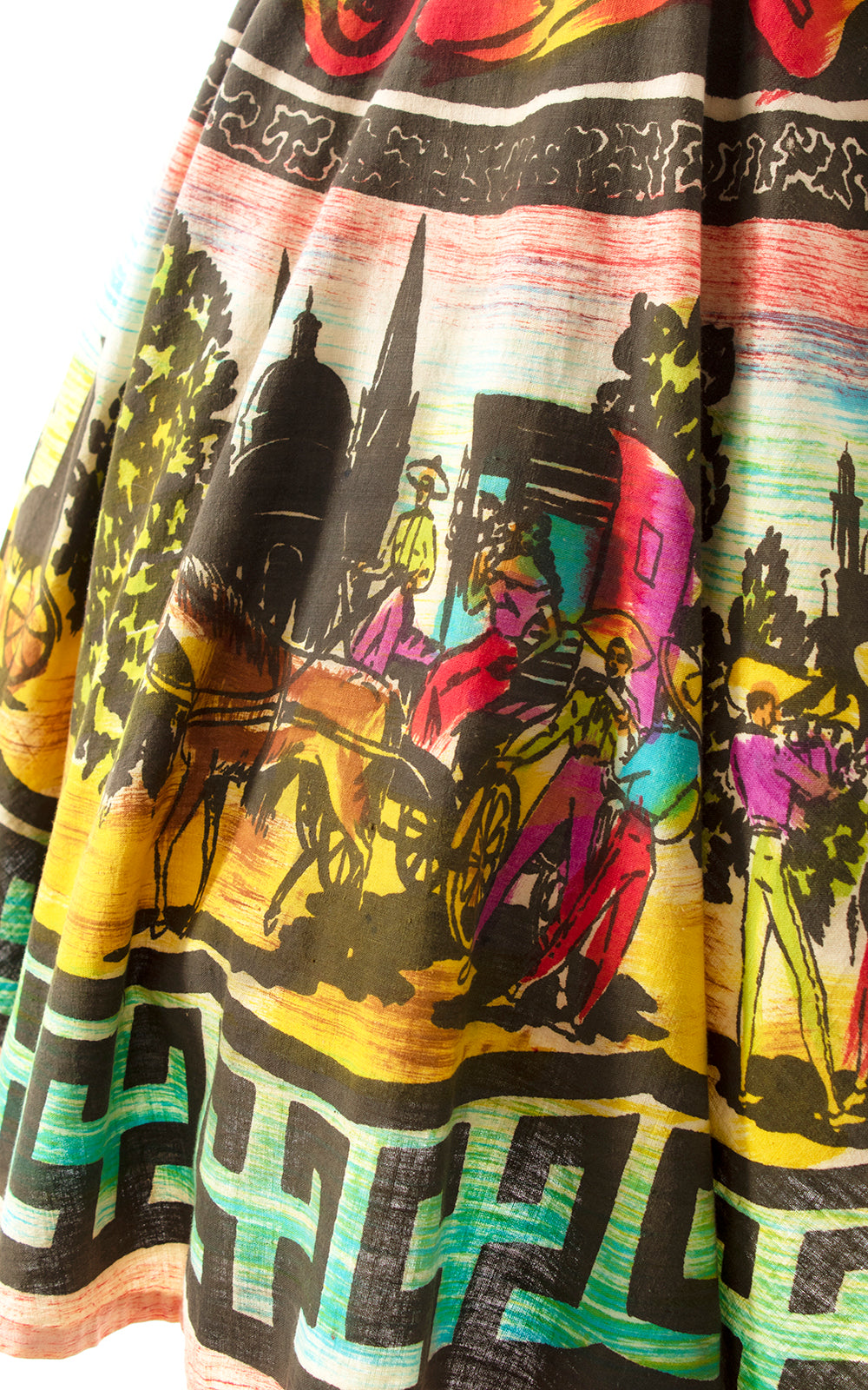 1950s Mexican Novelty Hand-Painted Circle Skirt | medium