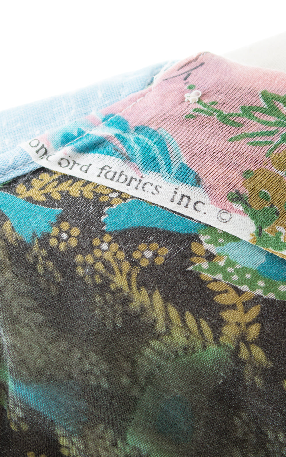 1970s Floral Chambray Blouse